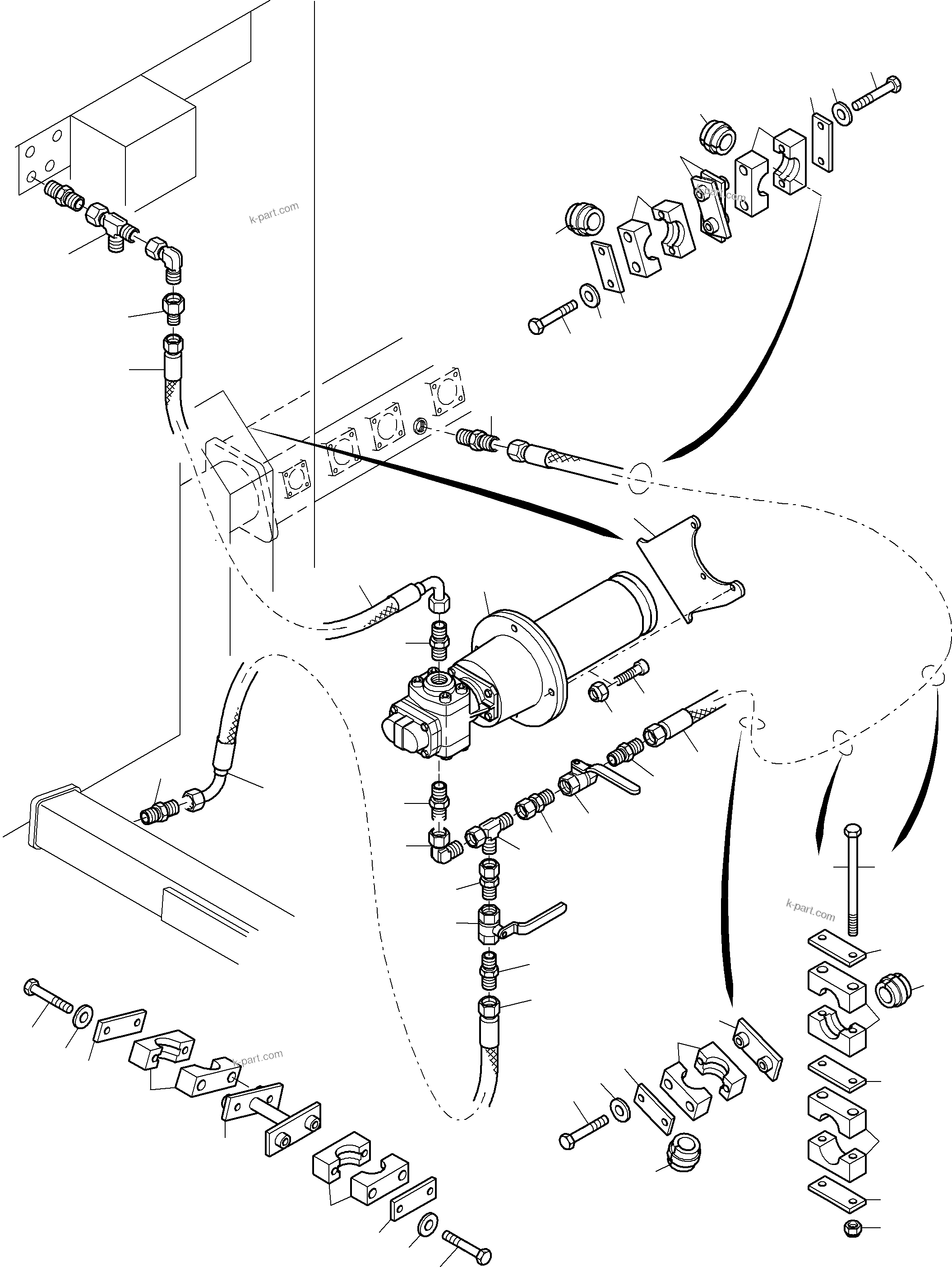 Komatsu parts book diagram for PC3000-6 S/N 46165: TRANSFUSING PUMP ARR.