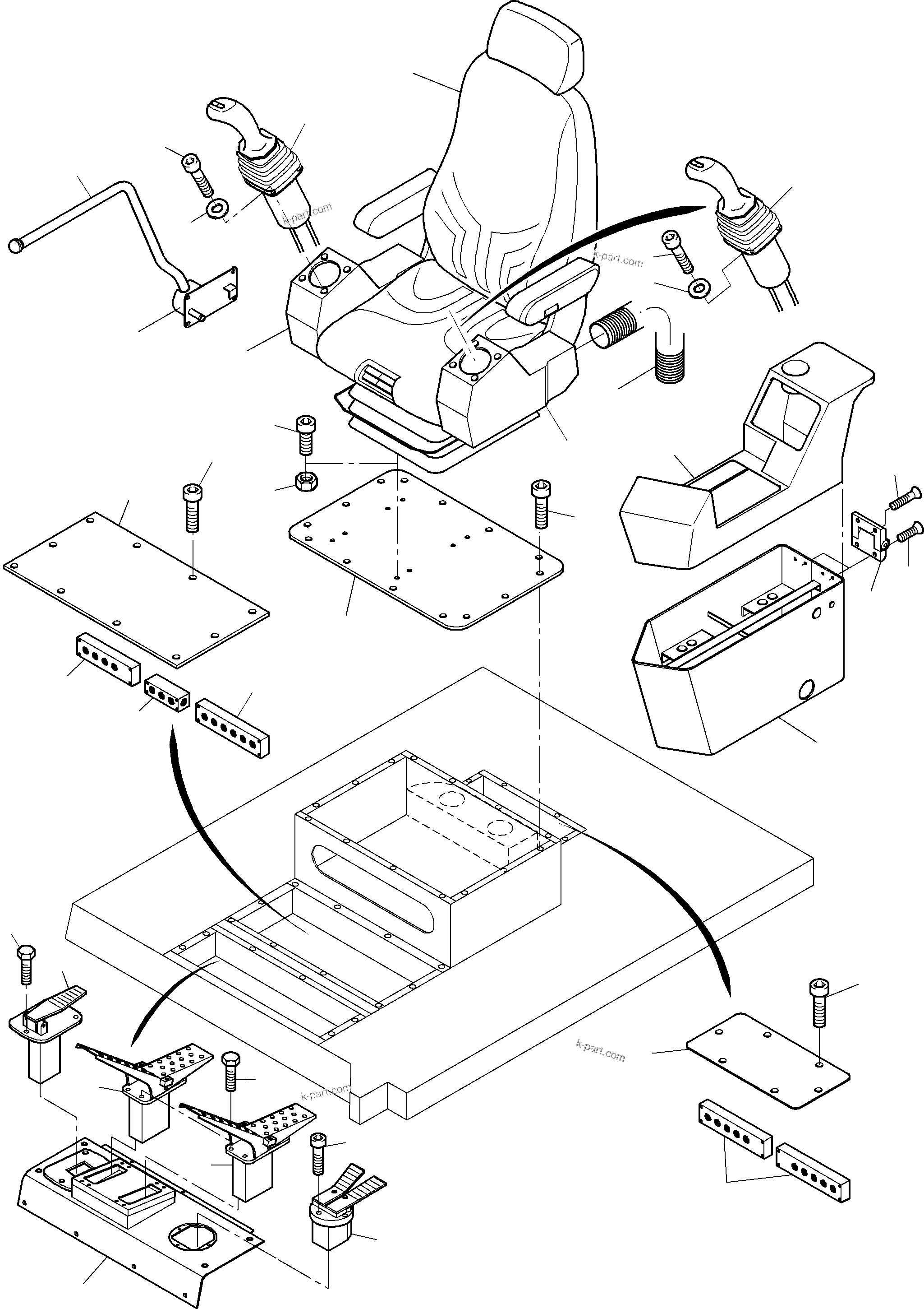 Komatsu parts book diagram for PC3000-6 S/N 46165: OPERATOR'S STAND