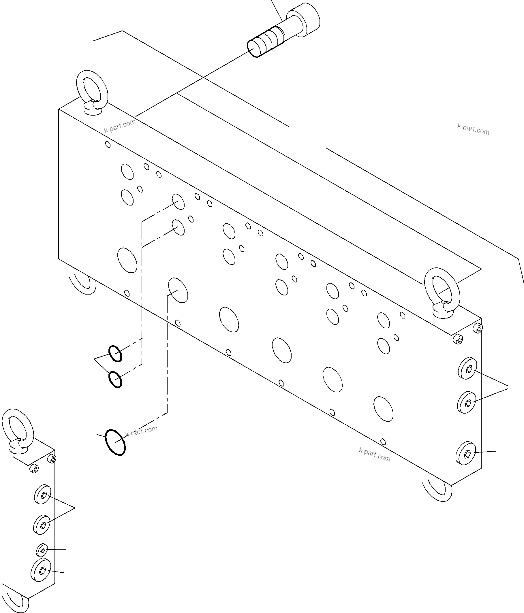 Komatsu parts book diagram for PC3000-6 S/N 46174: BASE PLATE