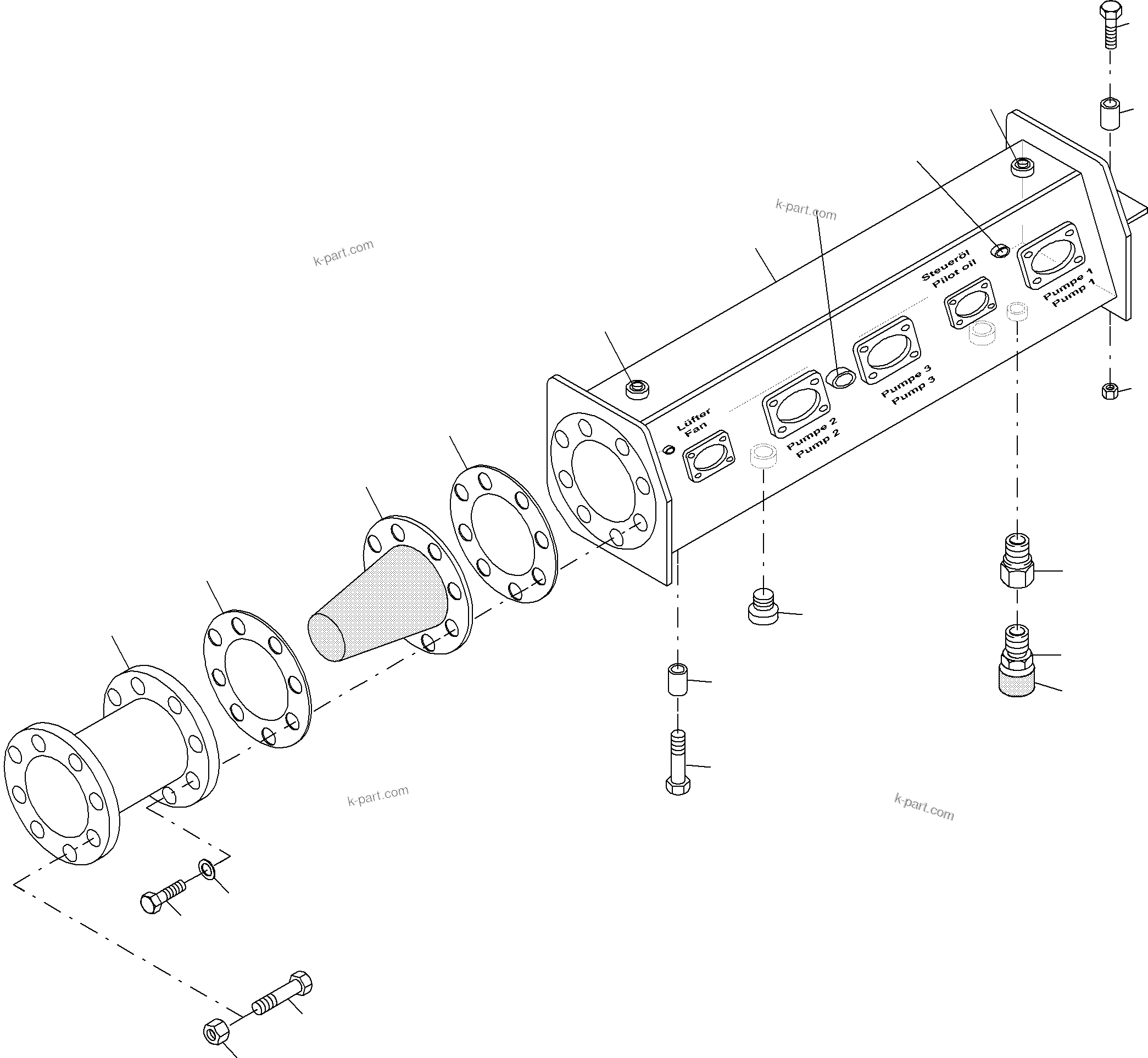 Komatsu parts book diagram for PC3000-6 S/N 46174: SUCTION TANK
