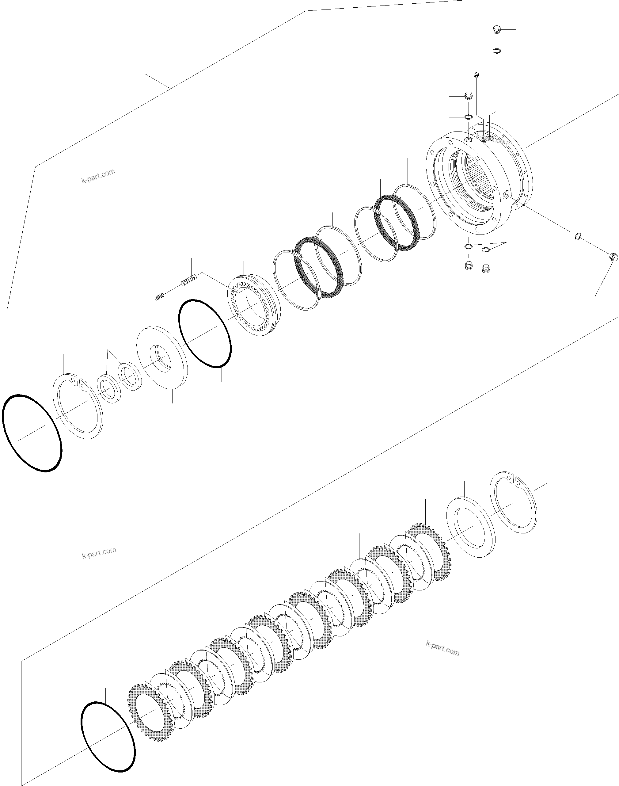Komatsu parts book diagram for PC3000-6 S/N 46174: BRAKE