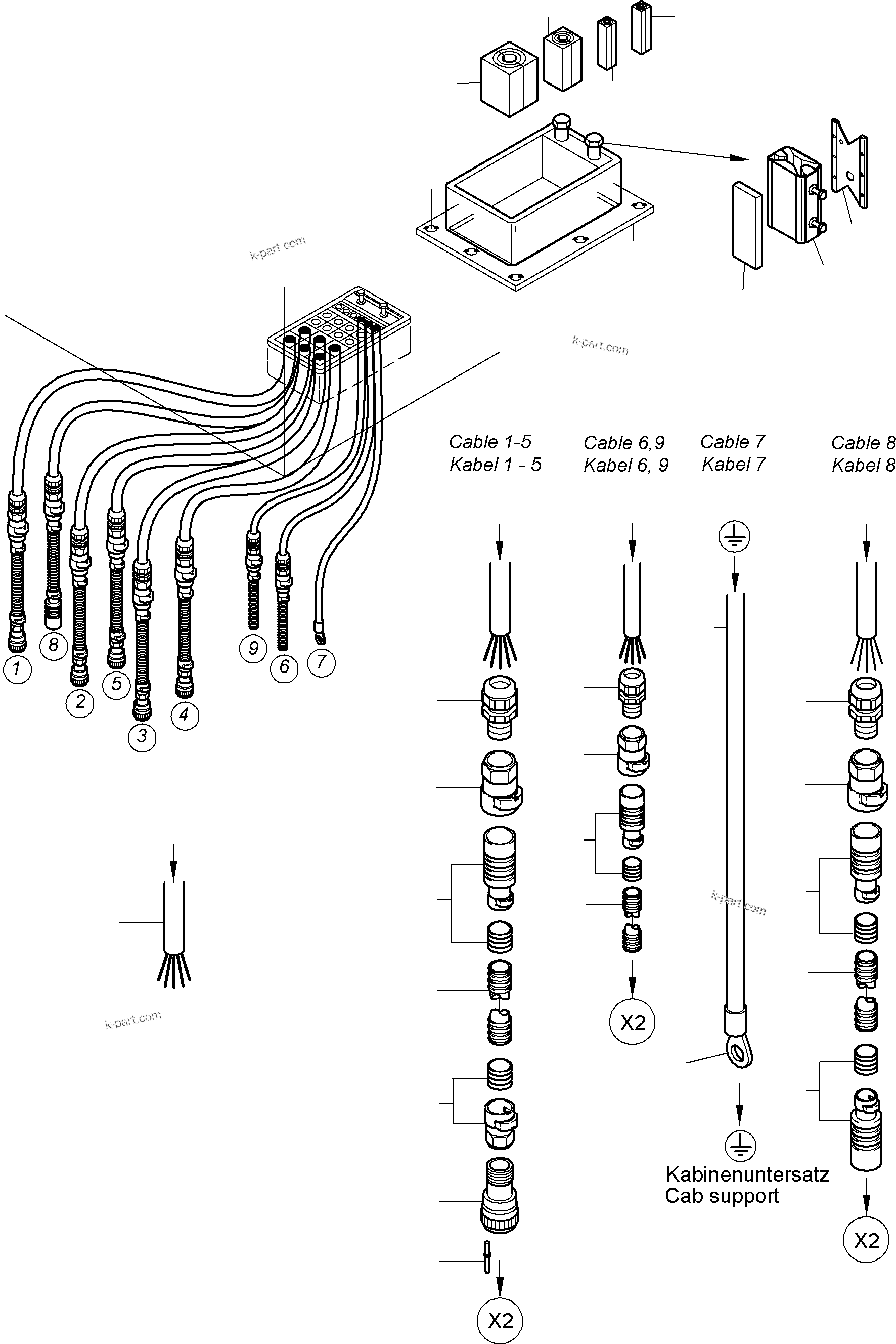 Komatsu parts book diagram for PC3000-6 S/N 46174: OPERATOR'S STAND