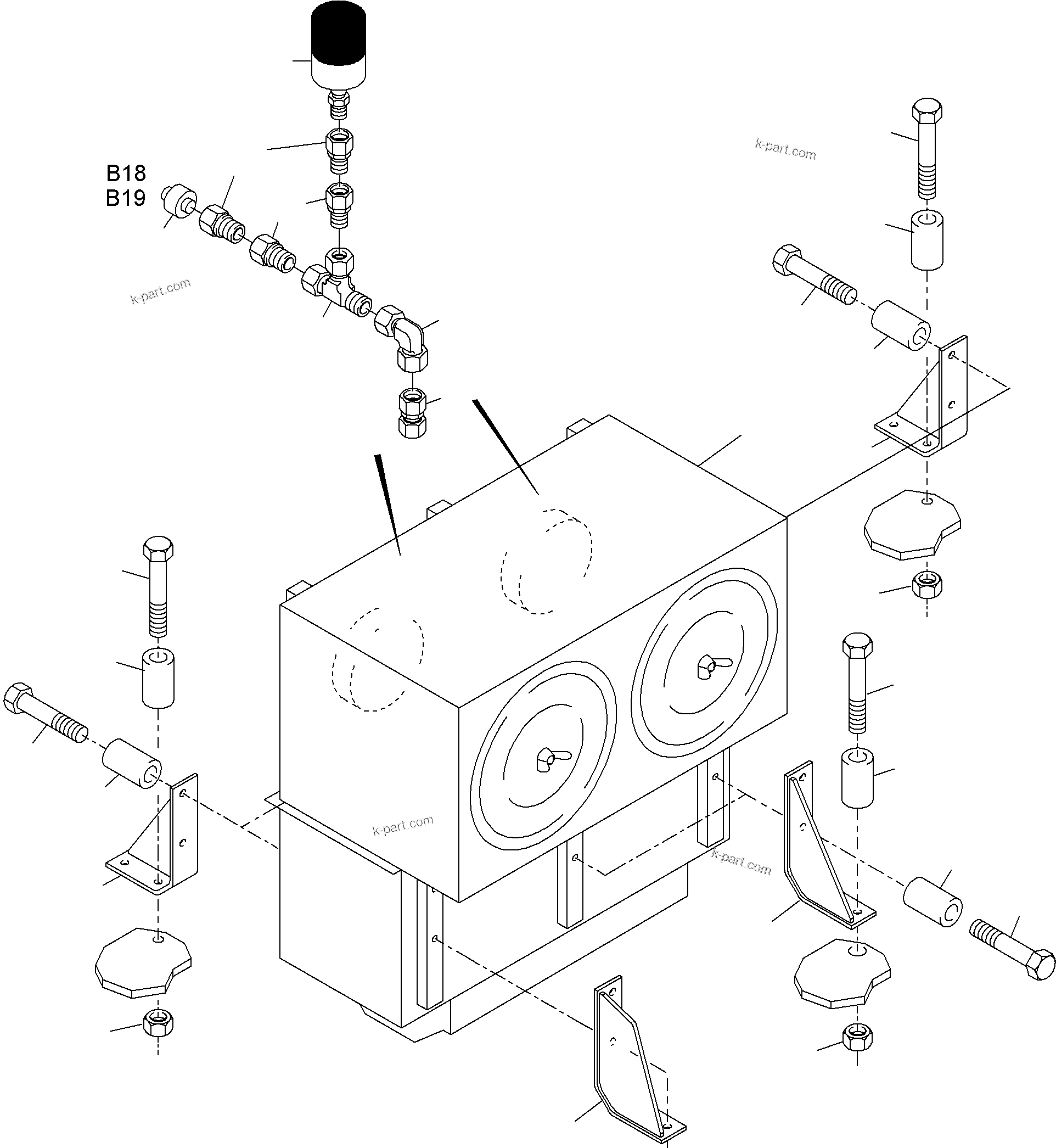 Komatsu parts book diagram for PC3000-6 S/N 46174: INSTALLATION - AIR CLEANER
