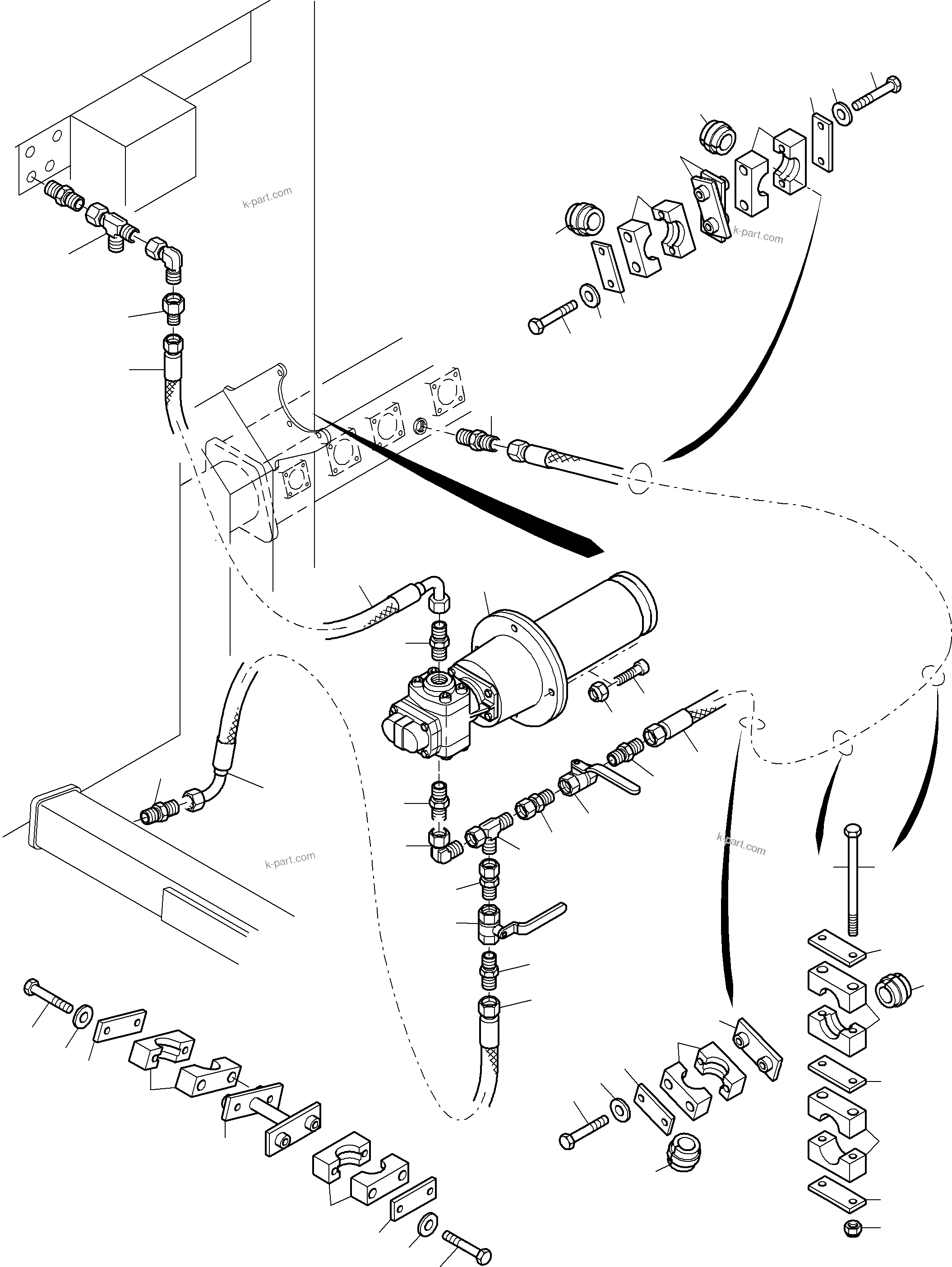 Komatsu parts book diagram for PC3000-6 S/N 46174: TRANSFUSING PUMP ARR.