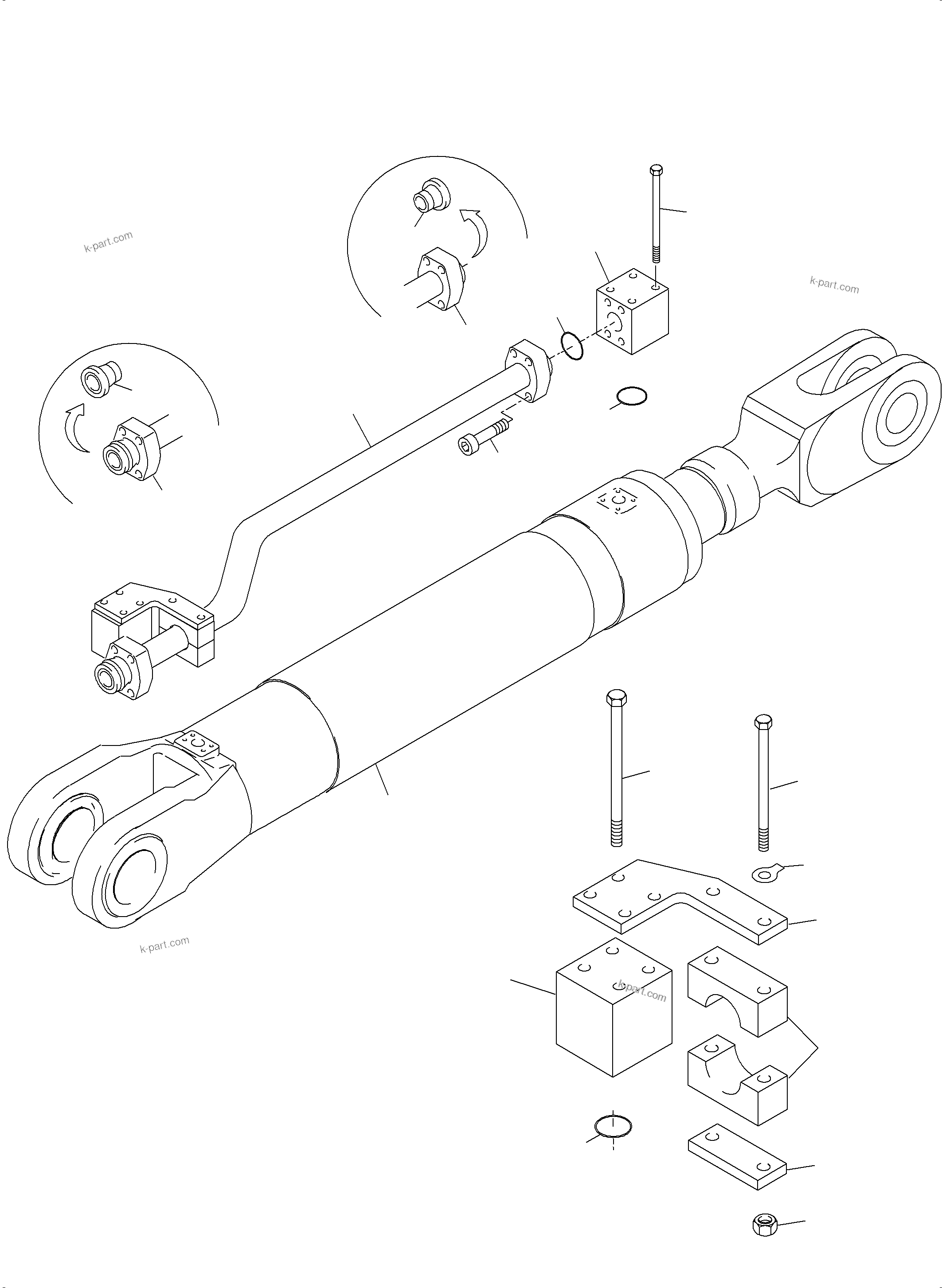 Komatsu parts book diagram for PC3000-6 S/N 46230: PIPES STICK CYLINDER