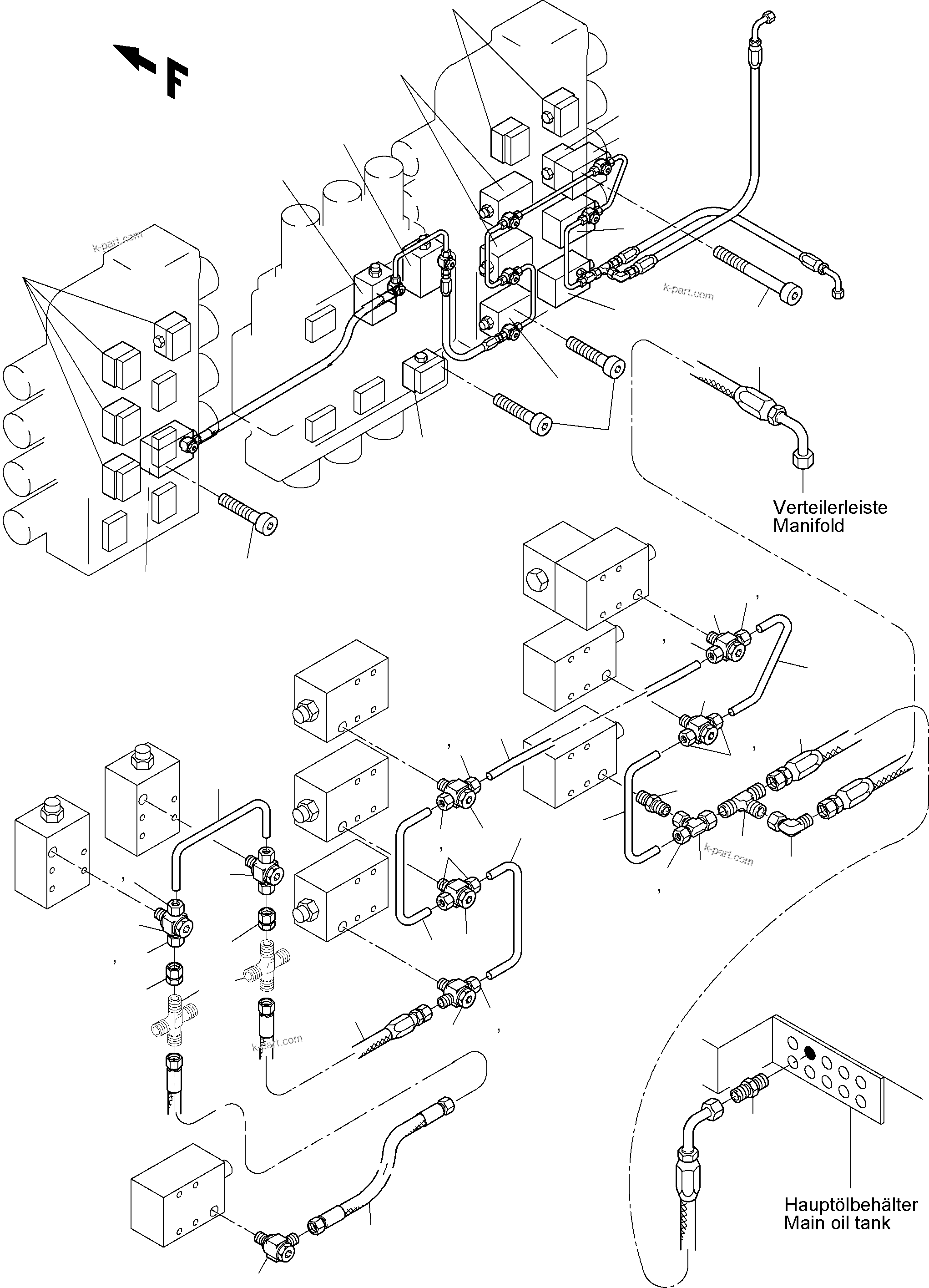 Komatsu parts book diagram for PC3000-6 S/N 46230: VALVES ON CONTROL BLOCKS (BBE)