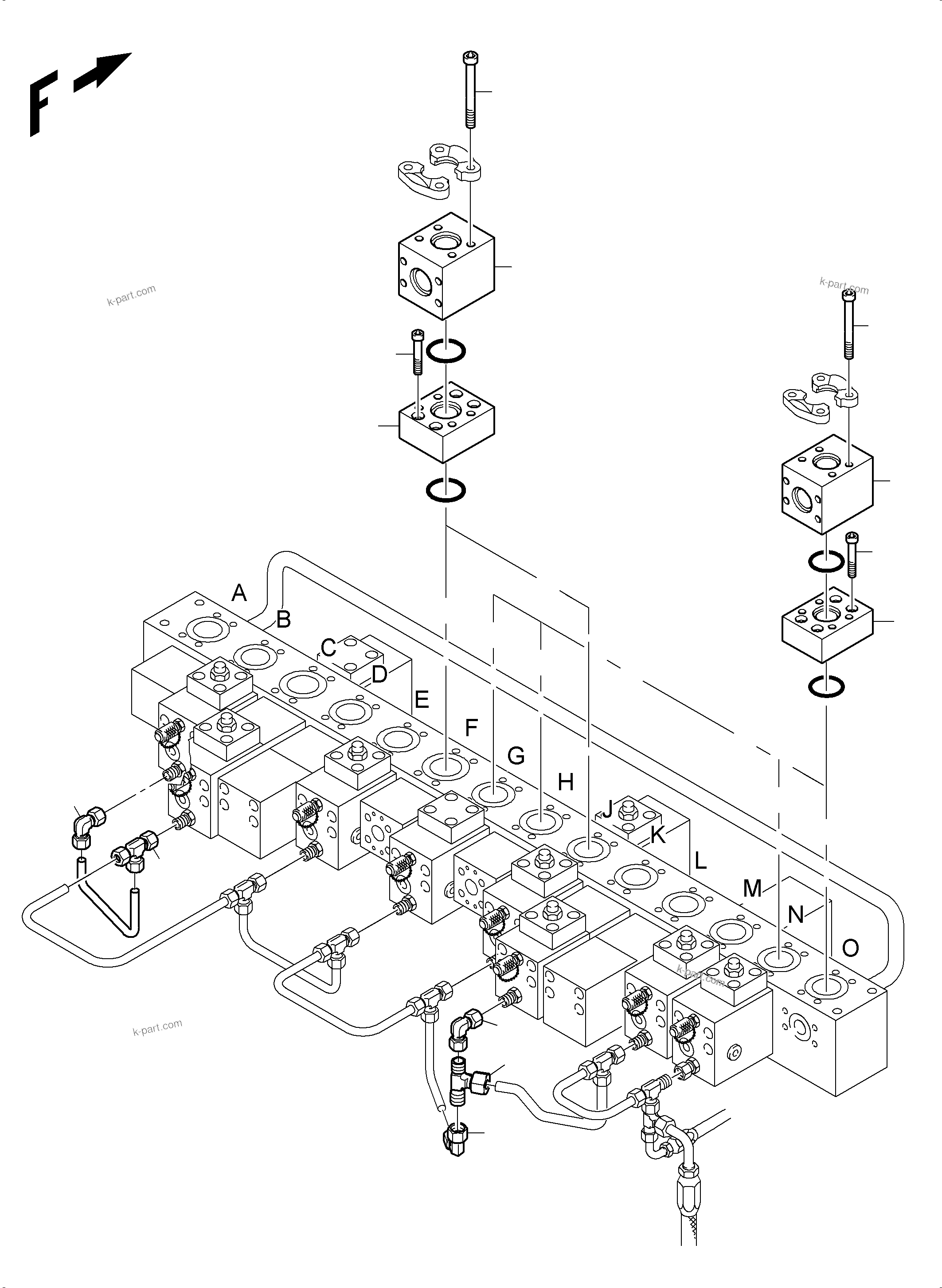 Komatsu parts book diagram for PC3000-6 S/N 46230: FLOAT POSITION