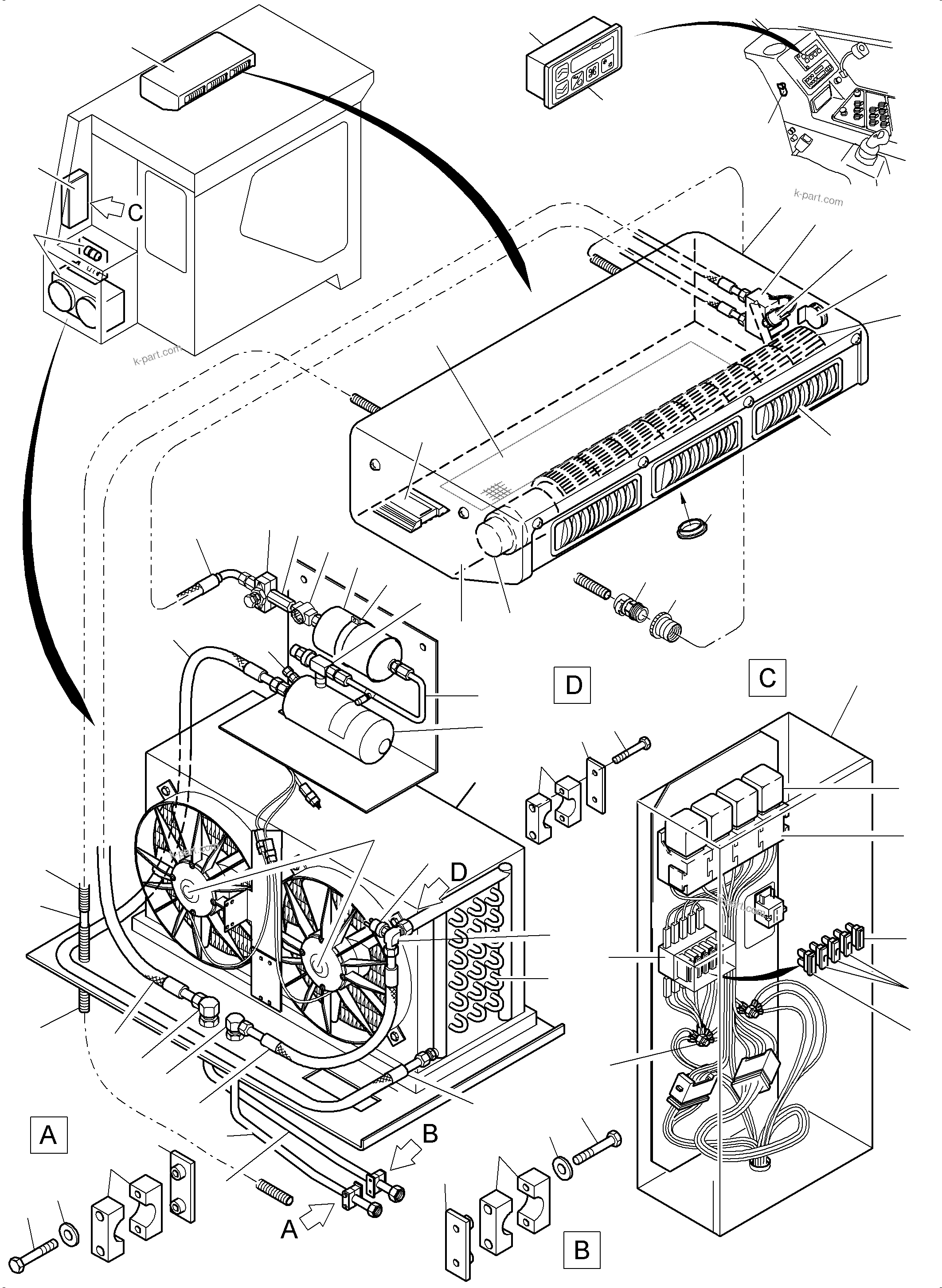 Komatsu parts book diagram for PC3000-6 S/N 46230: AIR CONDITIONING UNIT