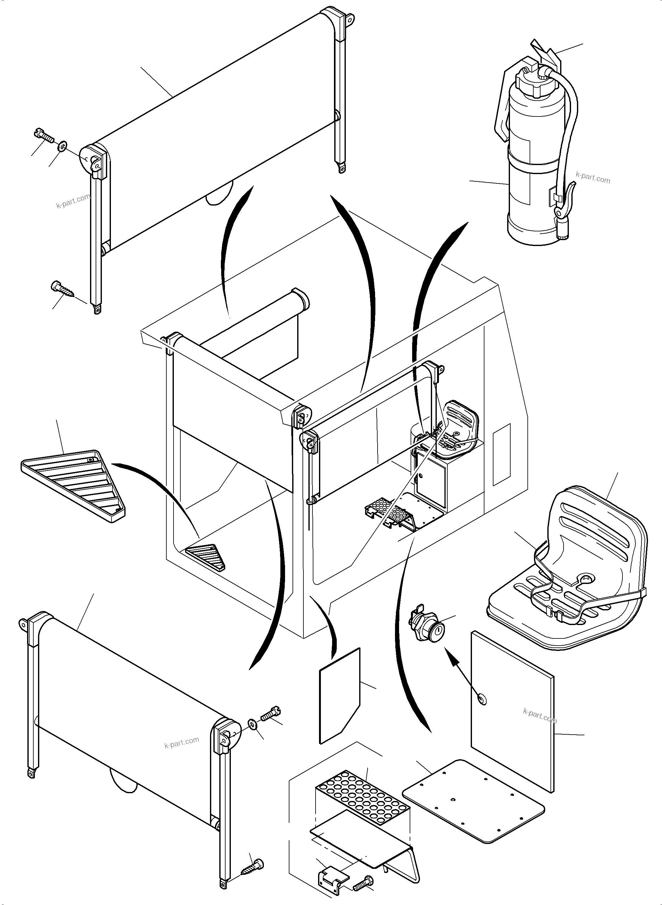 Komatsu parts book diagram for PC3000-6 S/N 46230: OPERATOR'S CAB