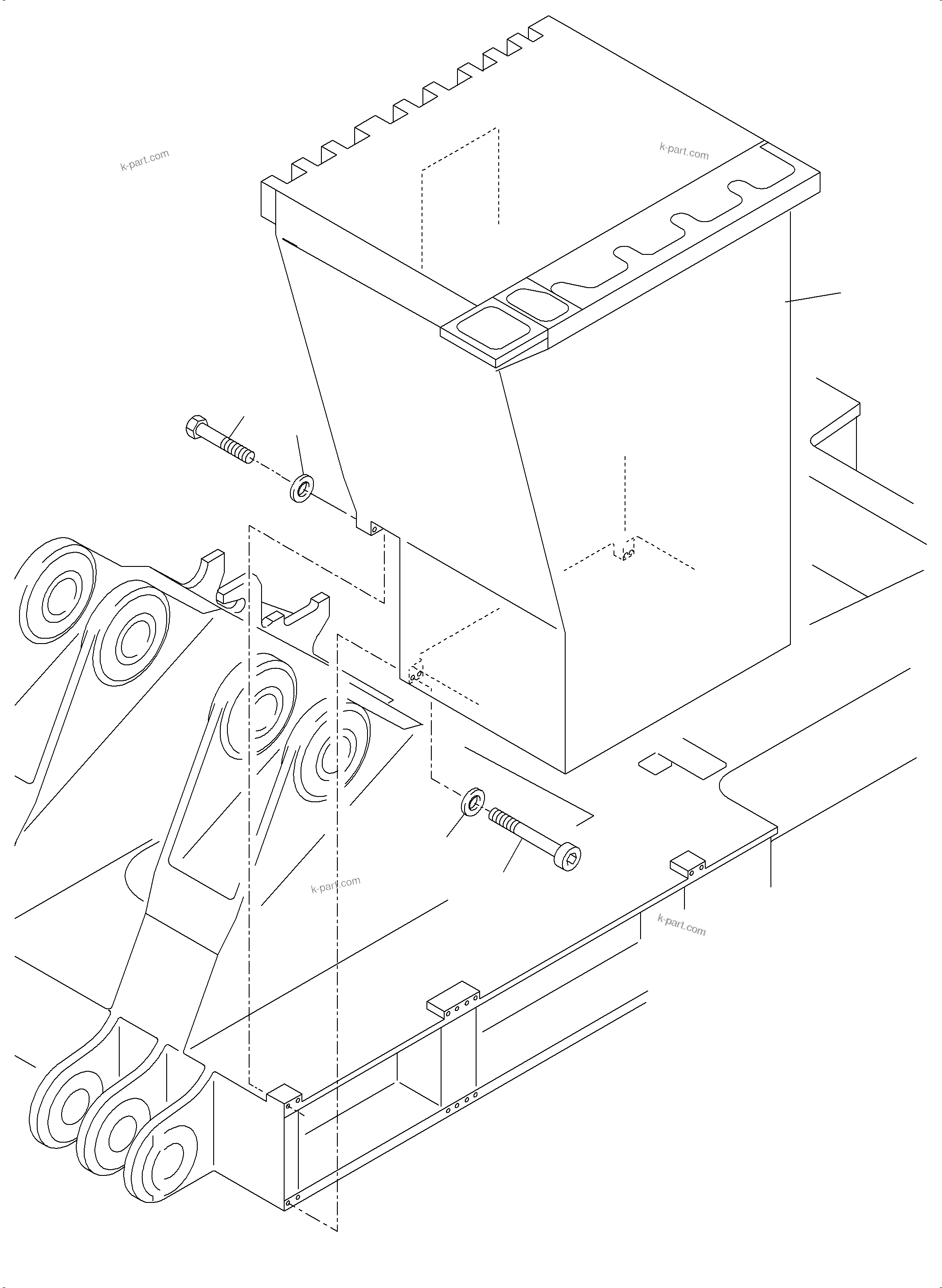 Komatsu parts book diagram for PC3000-6 S/N 46230: CAB SUPPORT