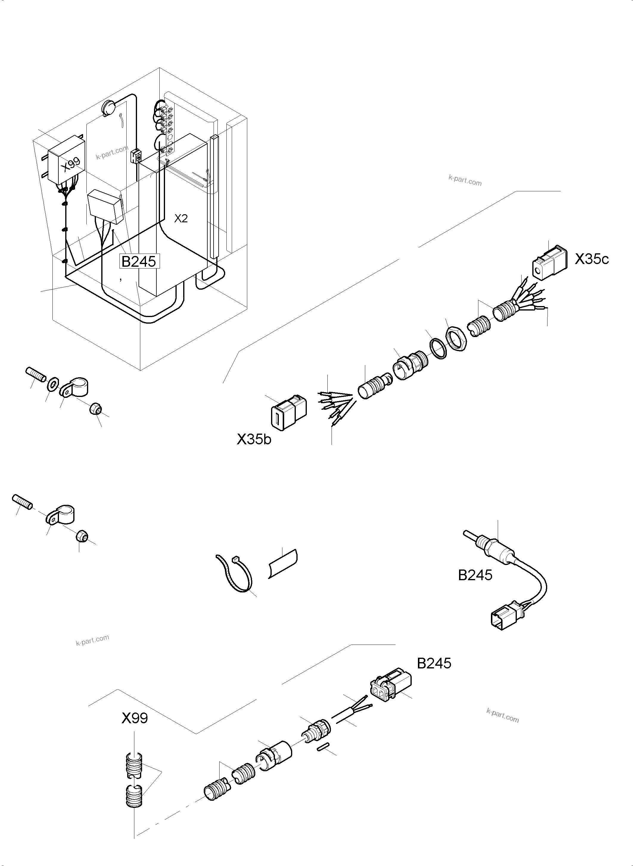 Komatsu parts book diagram for PC3000-6 S/N 46230: ELECTRIC - CAB SUPPORT KOMTRAX