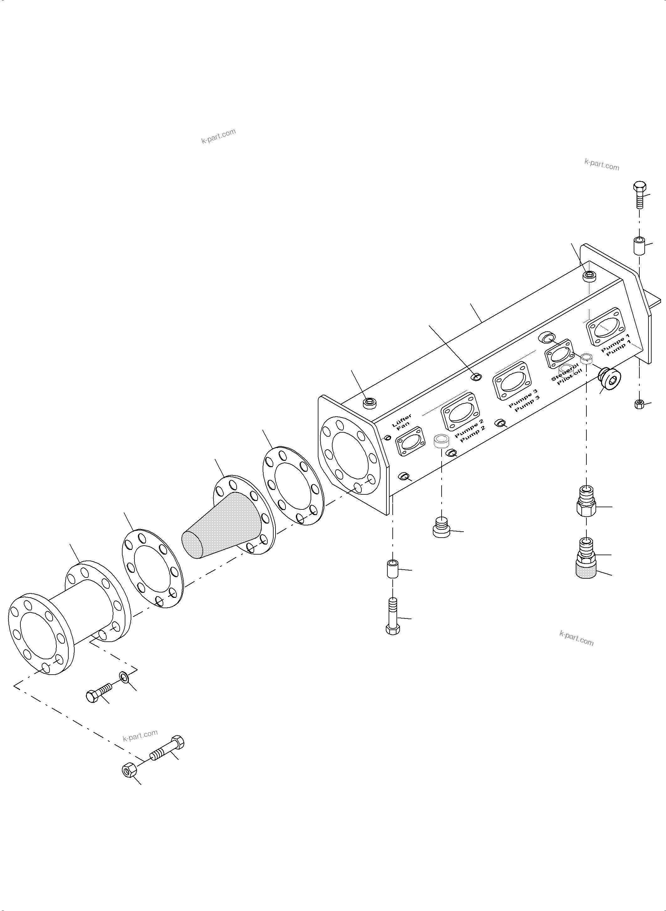 Komatsu parts book diagram for PC3000-6 S/N 46230: SUCTION TANK