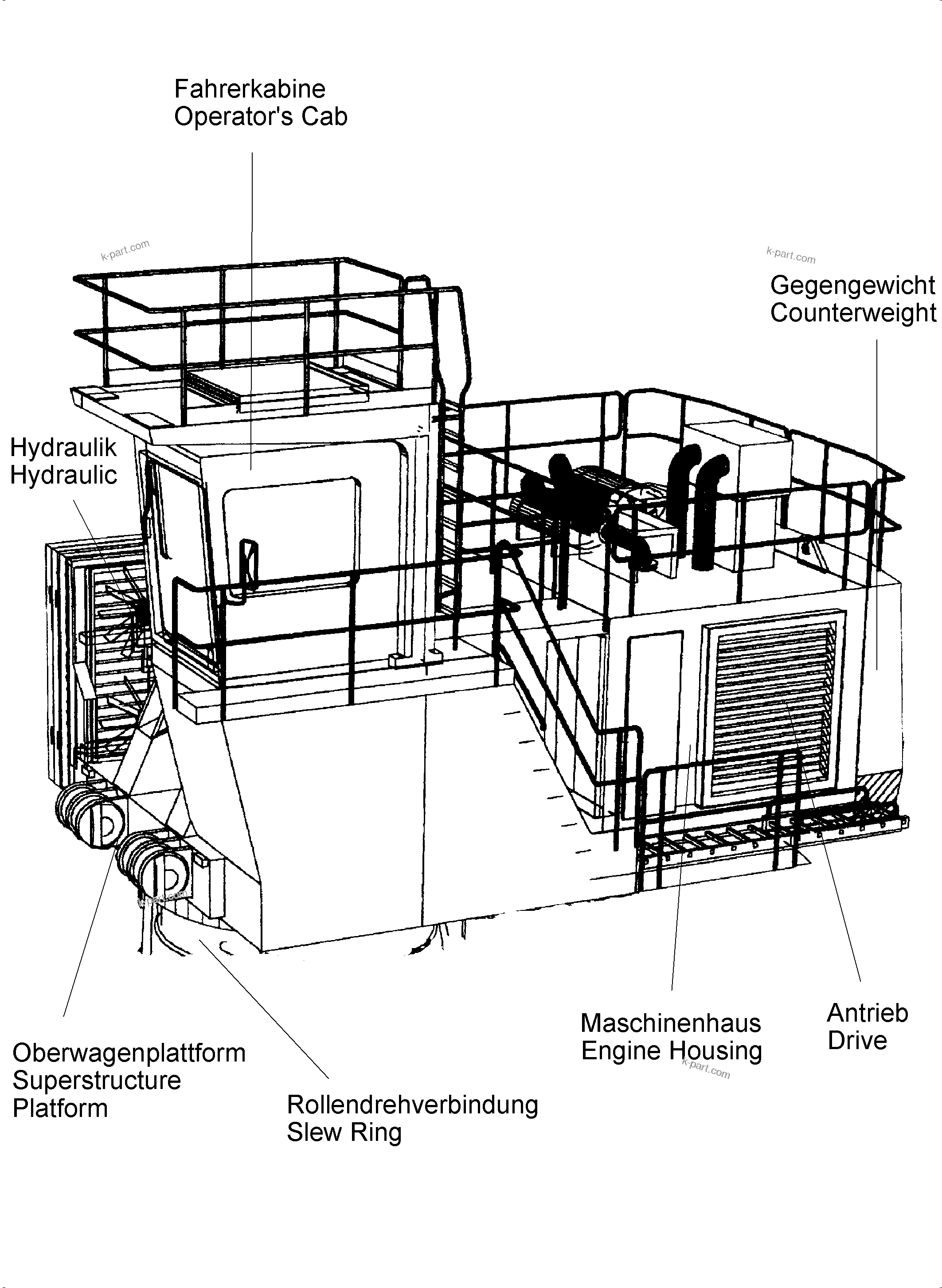 Komatsu parts book diagram for PC3000-6 S/N 46235: 