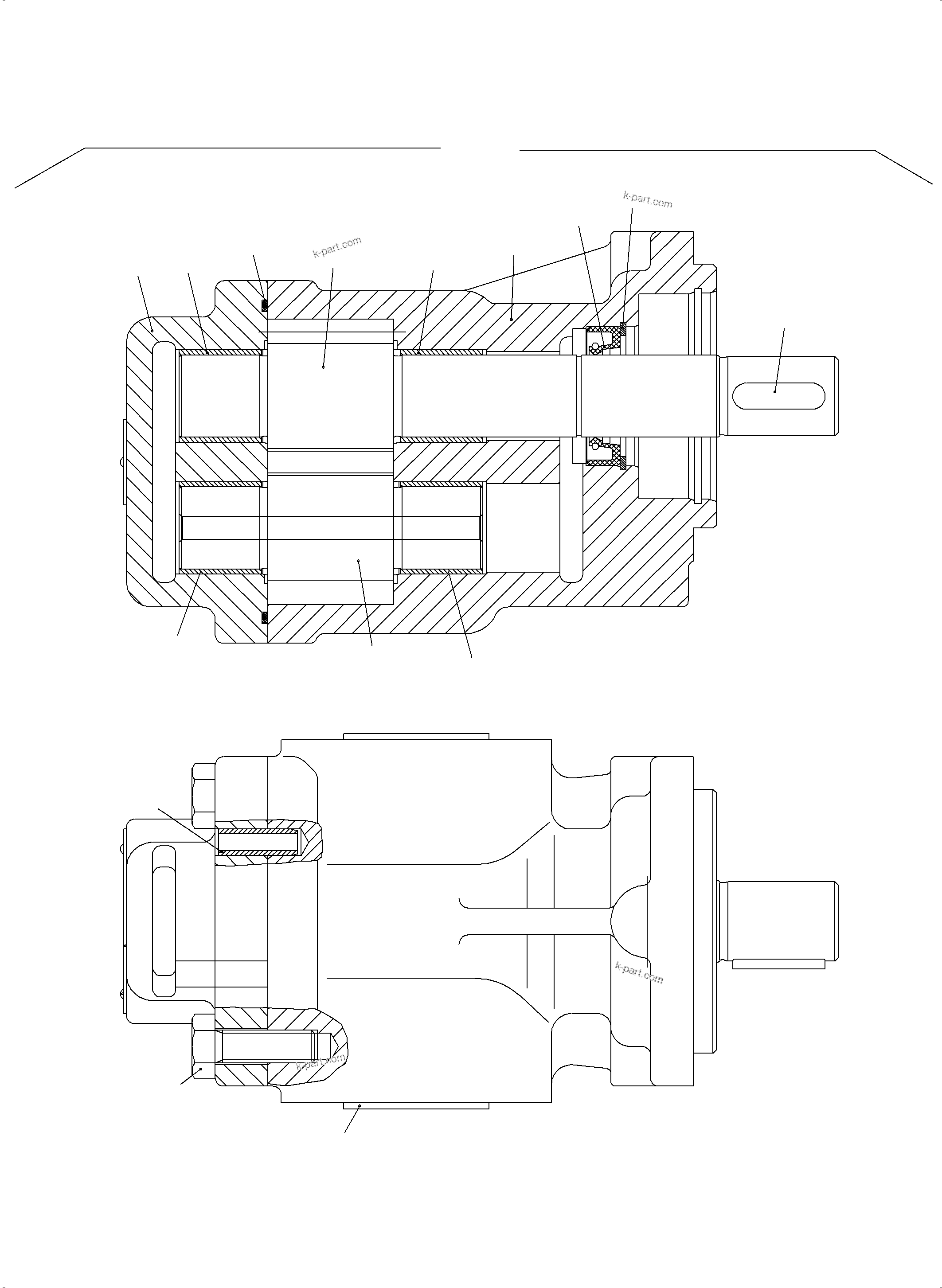 Komatsu parts book diagram for PC3000-6 S/N 46235: GEAR PUMP UNIT