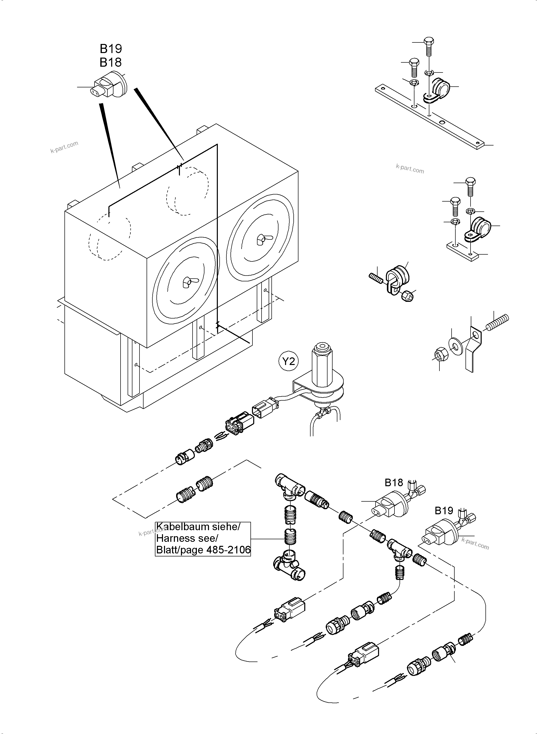 Komatsu parts book diagram for PC3000-6 S/N 46235: ELECTR. PARTS AIR INTAKE
