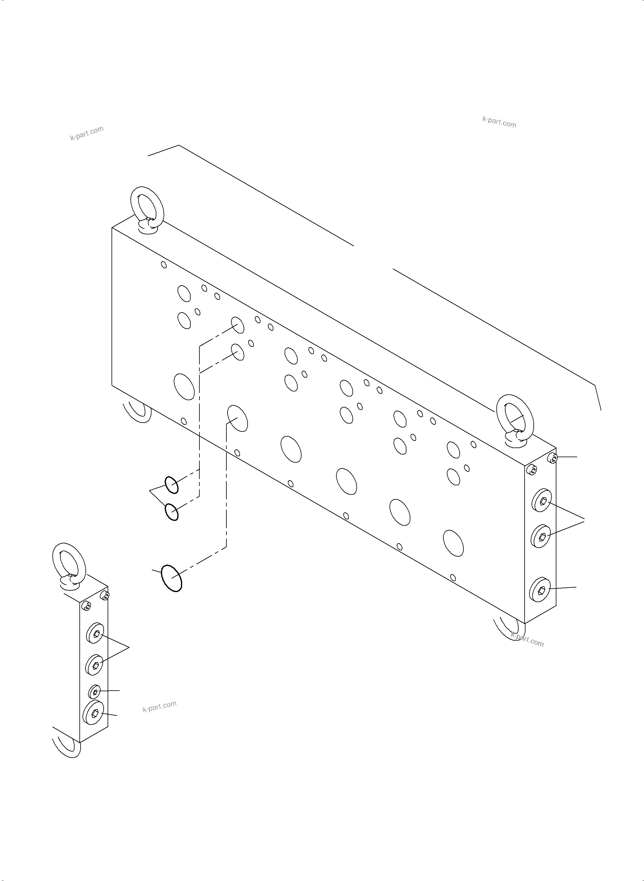 Komatsu parts book diagram for PC3000-6 S/N 46243: BASE PLATE