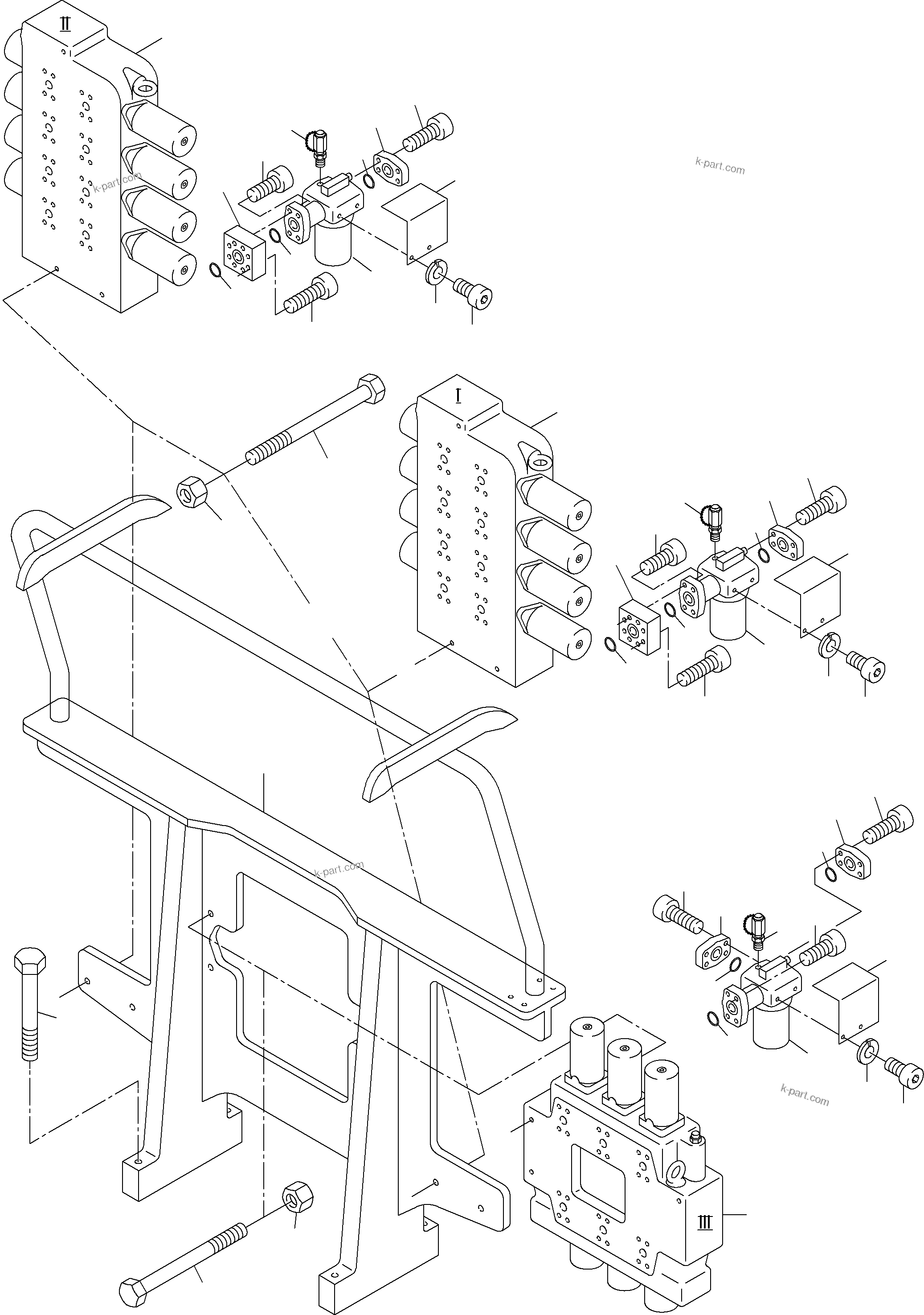 Komatsu parts book diagram for PC3000-6 S/N 46243: SUPPORT, CONTROL UNIT