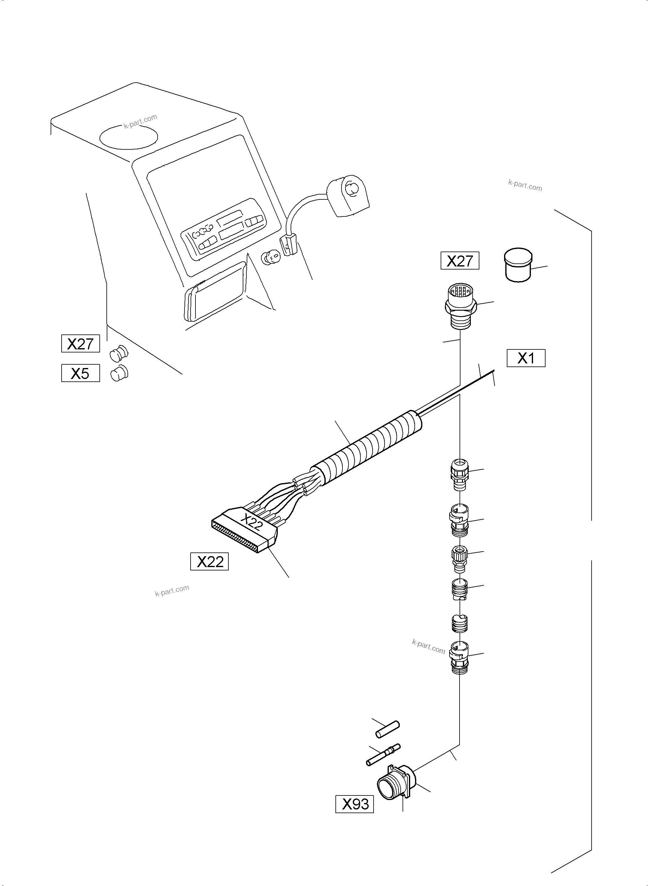 Komatsu parts book diagram for PC3000-6 S/N 46243: OPERATION PANEL  NT/TT