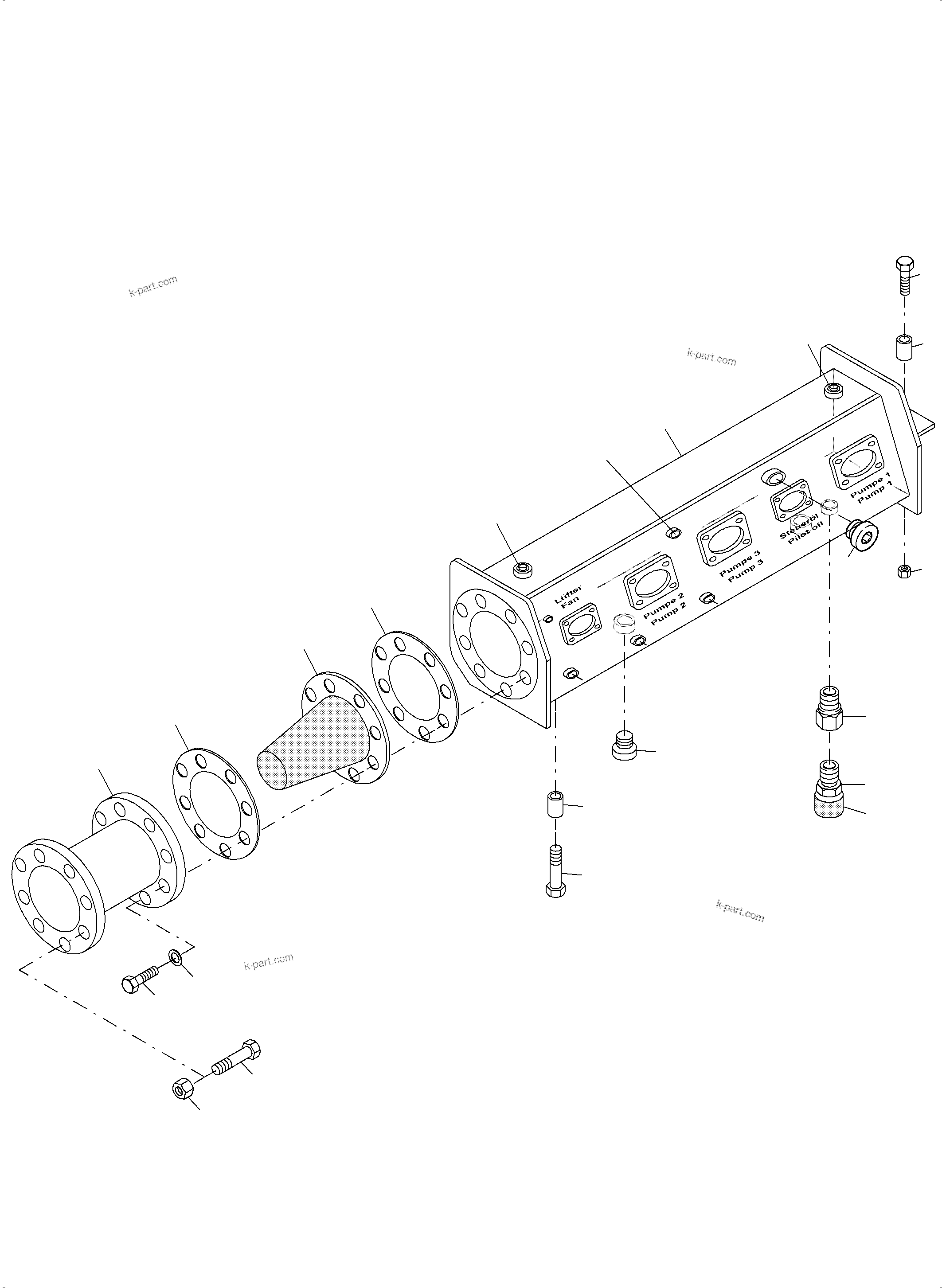 Komatsu parts book diagram for PC3000-6 S/N 46243: SUCTION TANK