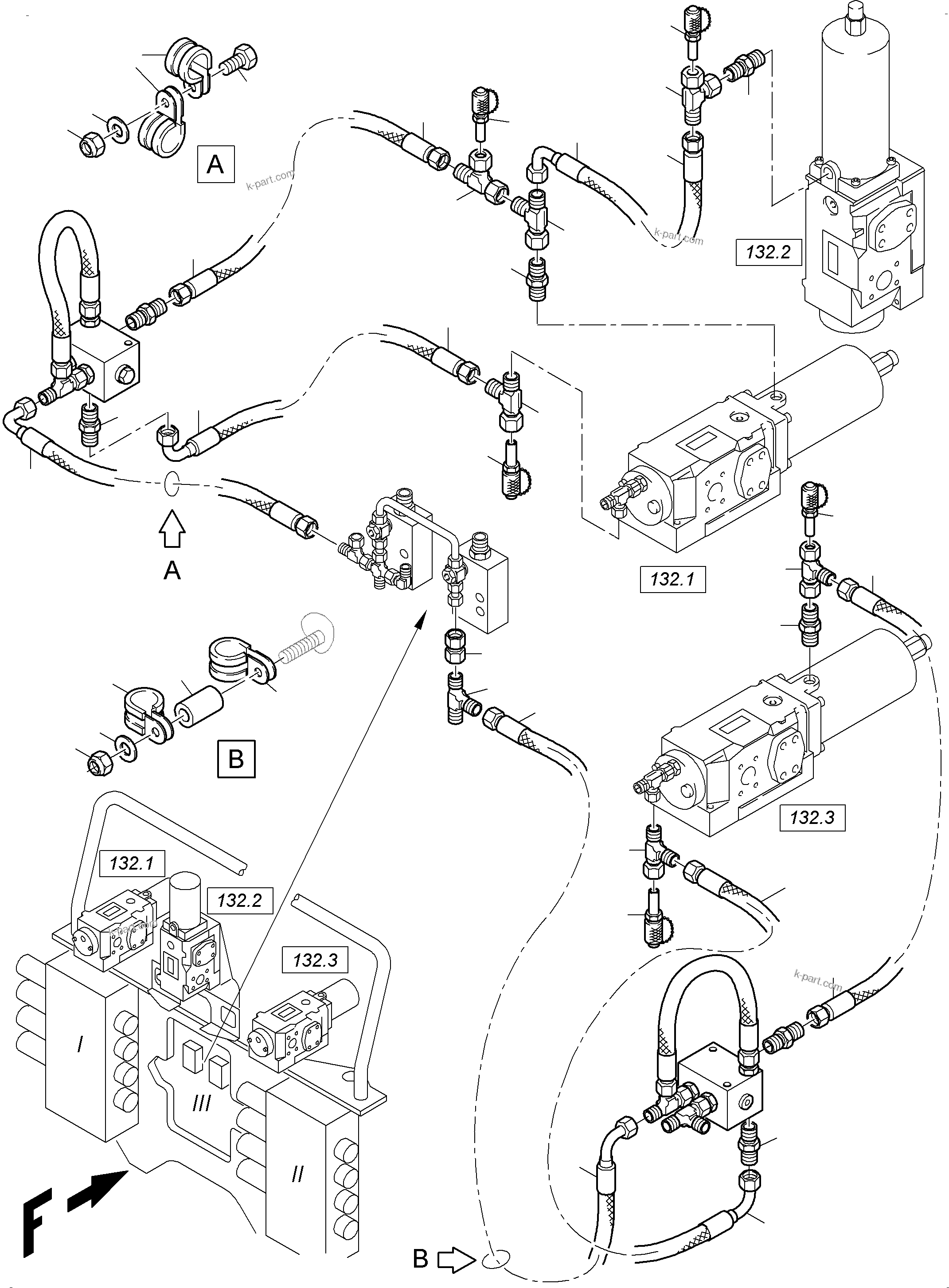 Komatsu parts book diagram for PC3000-6 S/N 46243: FLOAT POSITION
