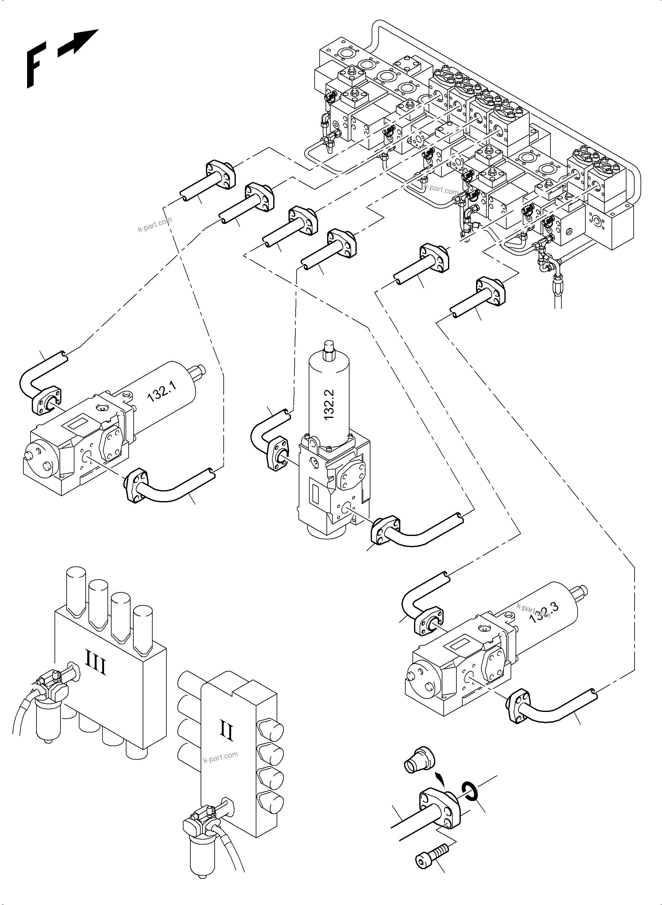 Komatsu parts book diagram for PC3000-6 S/N 46243: FLOAT POSITION