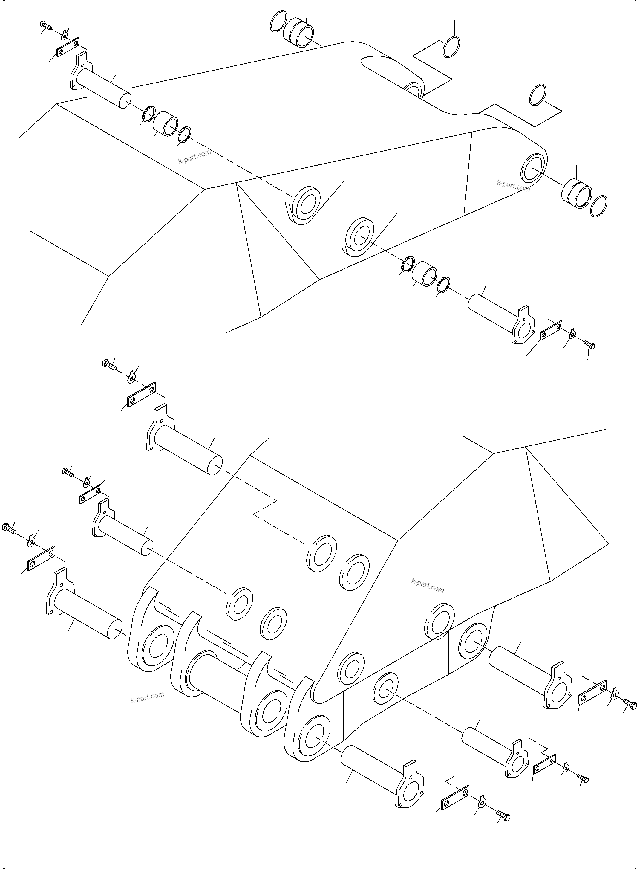 Komatsu parts book diagram for PC3000-6 S/N 46243: BULLCLAM BUCKET BOOM 6M