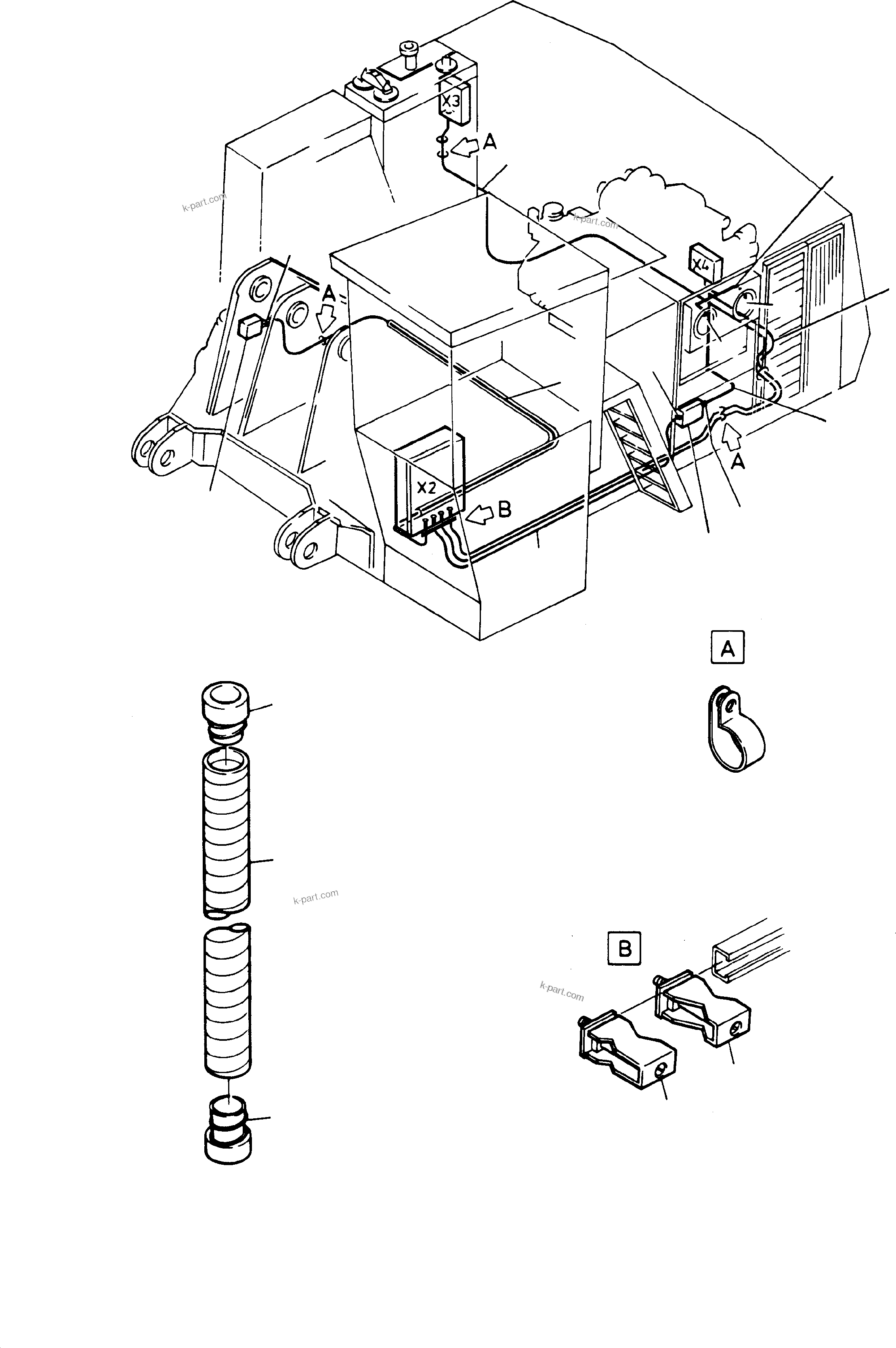 Komatsu parts book diagram for H135S S/N 61064: WIRE LAYOUT - SUPERSTRUCTURE