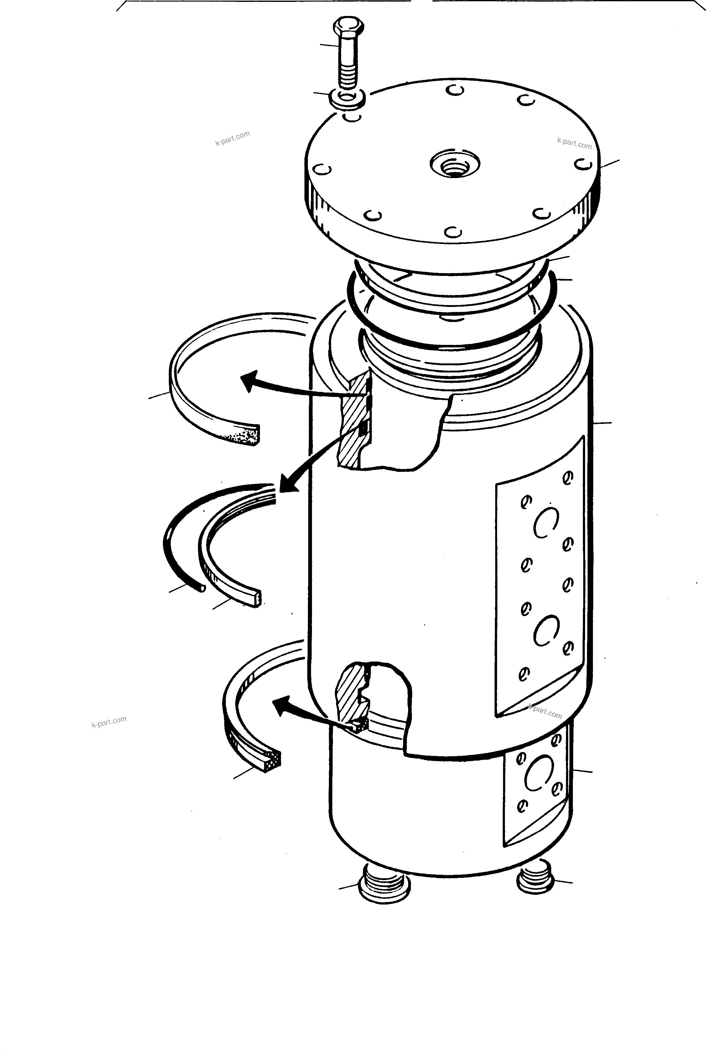 Komatsu parts book diagram for H135S S/N 61064: ROTARY JOINT