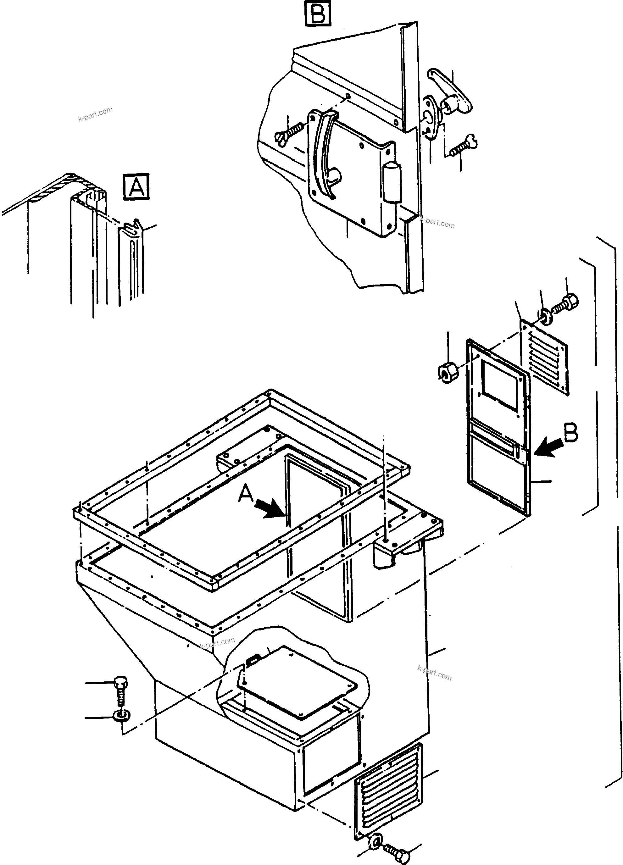 Komatsu parts book diagram for H135S S/N 61064: CAB SUPPORT