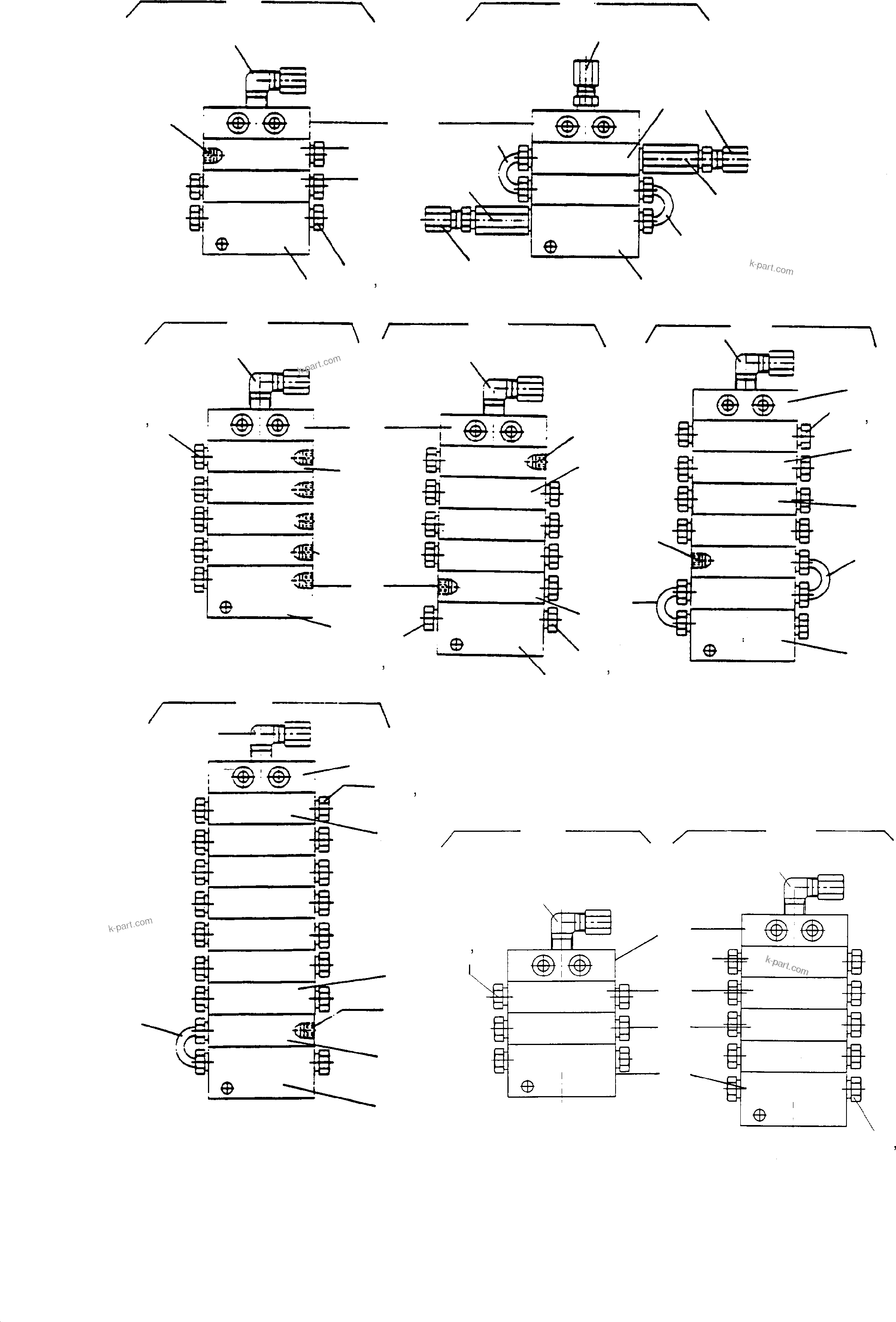 Komatsu parts book diagram for H135S S/N 61064: DISTRIBUTOR COMBINATION, PROGRESSIVE