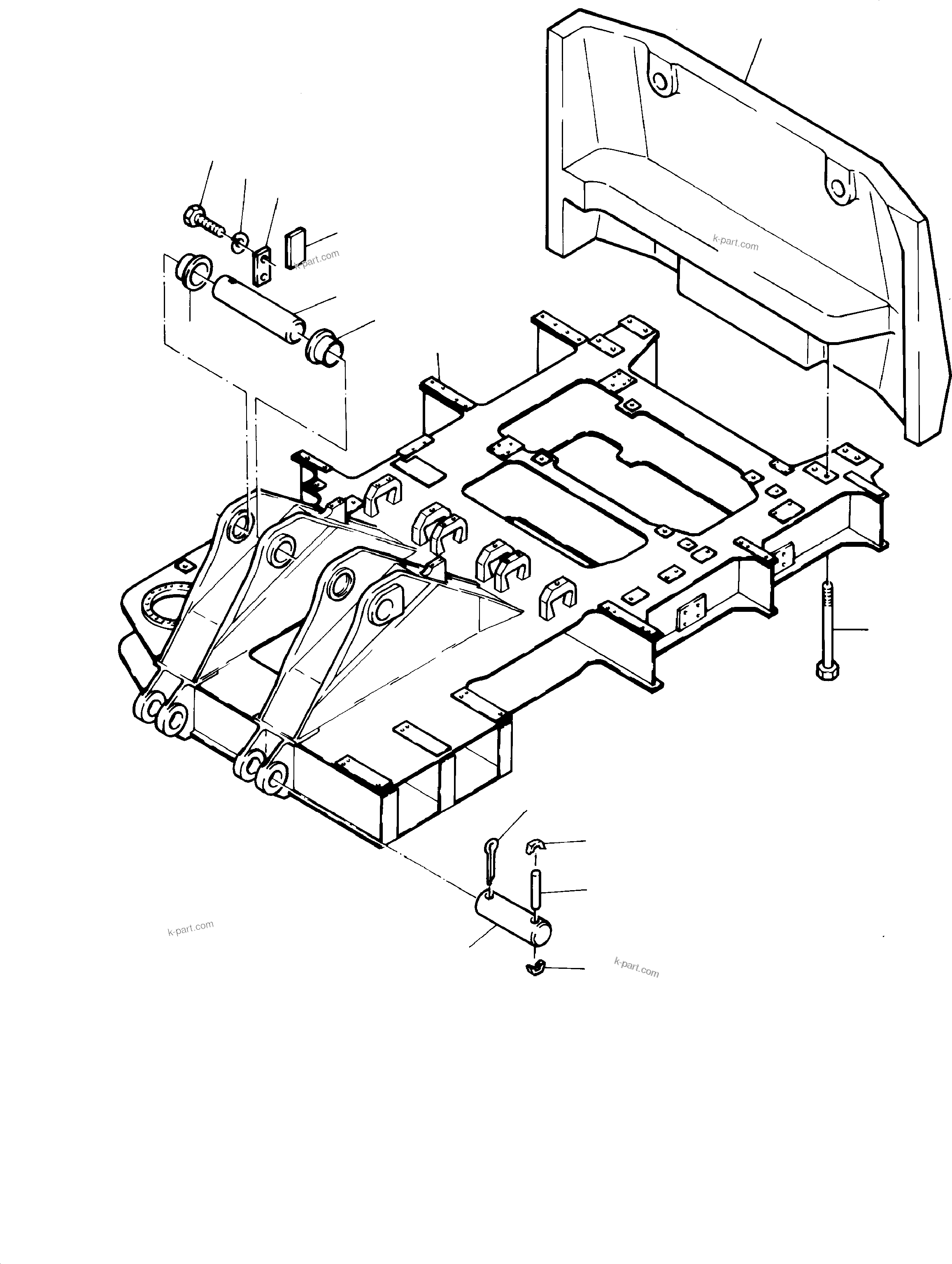 Komatsu parts book diagram for H135S S/N 61064: PLATFORM WITH COUNTERWEIGHT