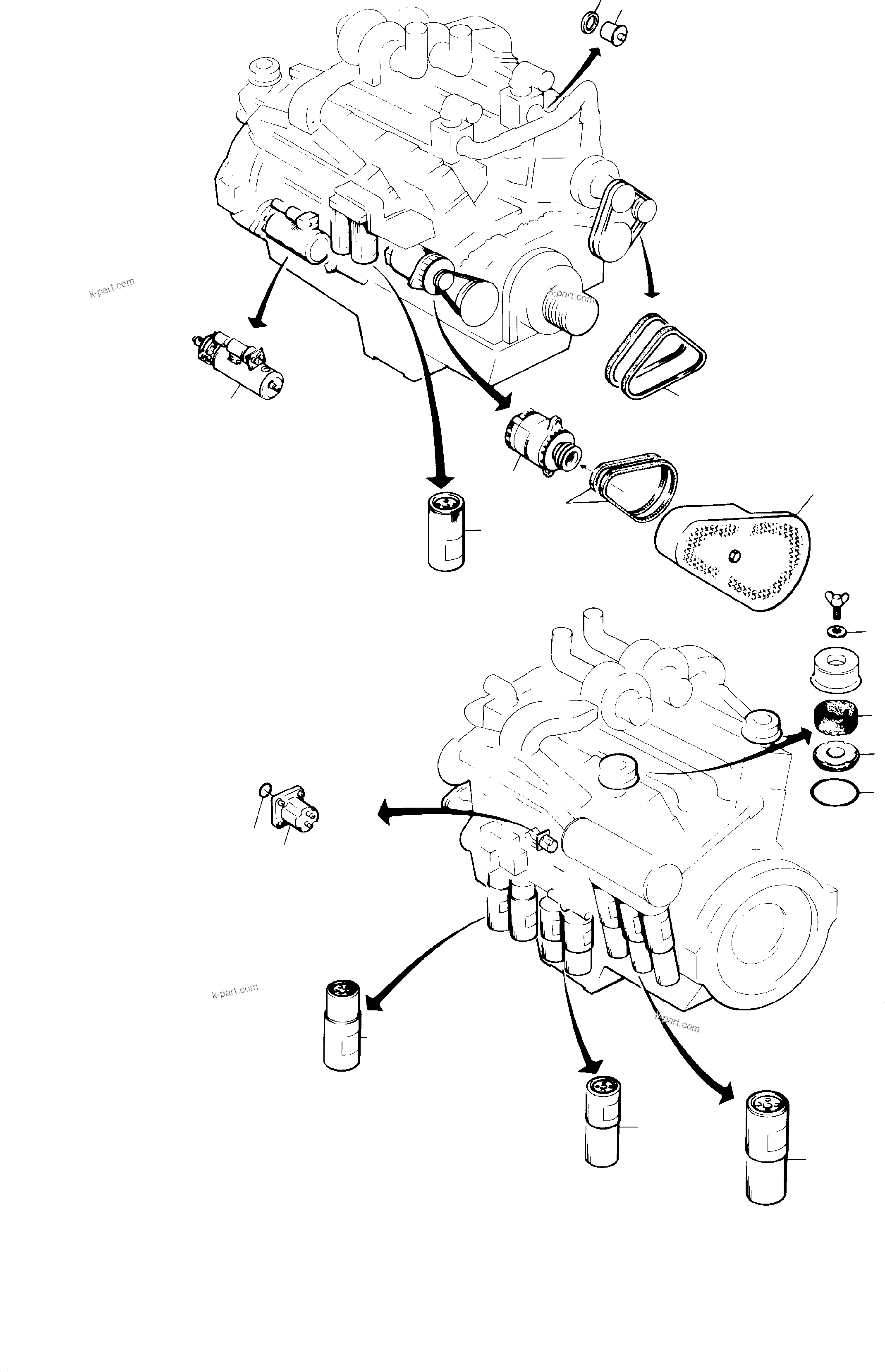 Komatsu parts book diagram for H135S S/N 61064: DIESEL ENGINE, CU