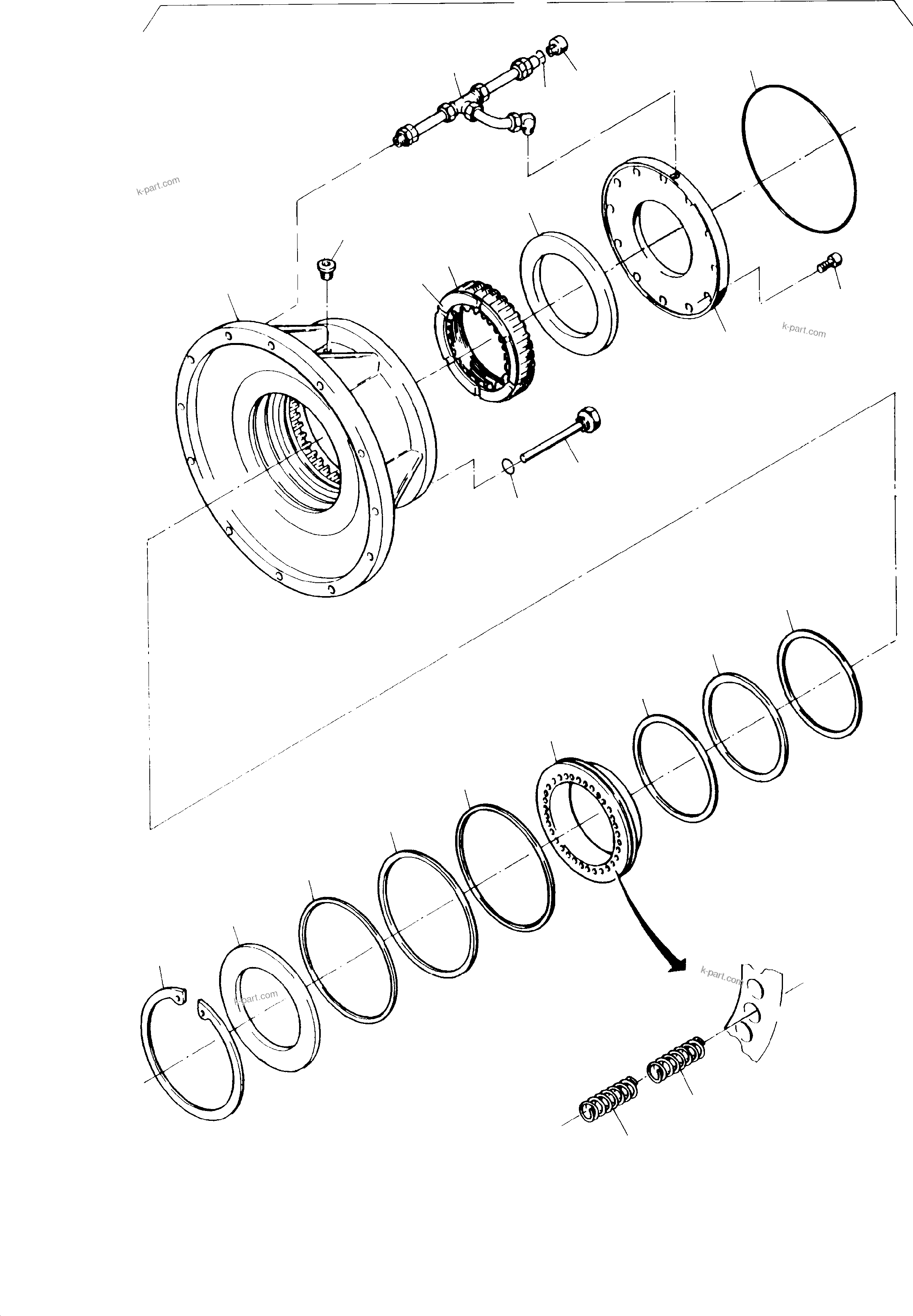 Komatsu parts book diagram for H135S S/N 61064: DISK BRAKE