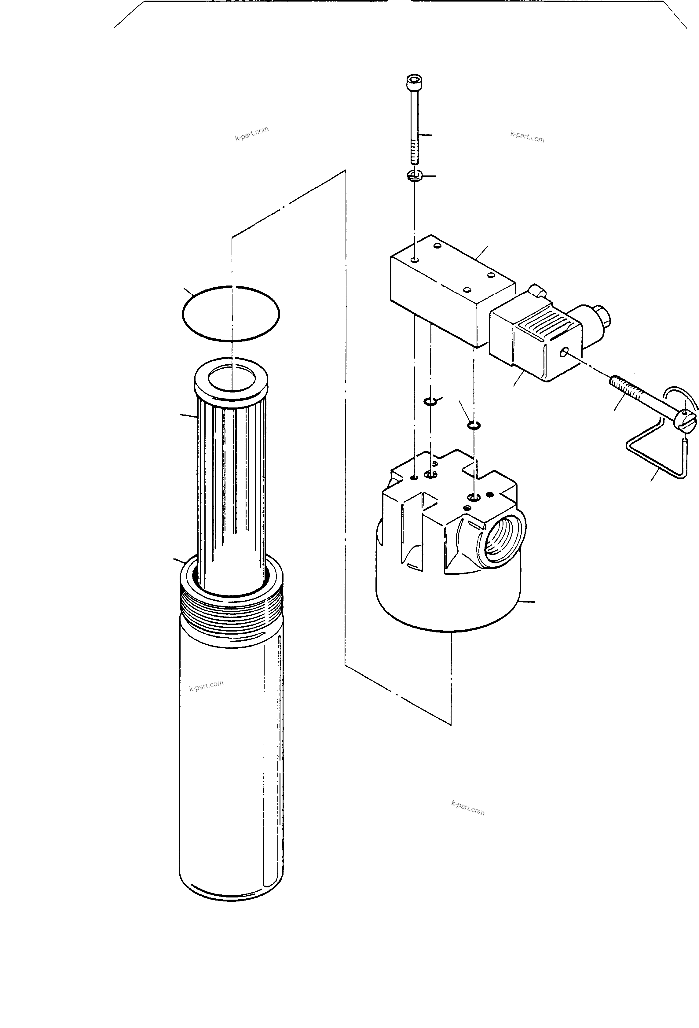 Komatsu parts book diagram for H135S S/N 61064: H.P. FILTER