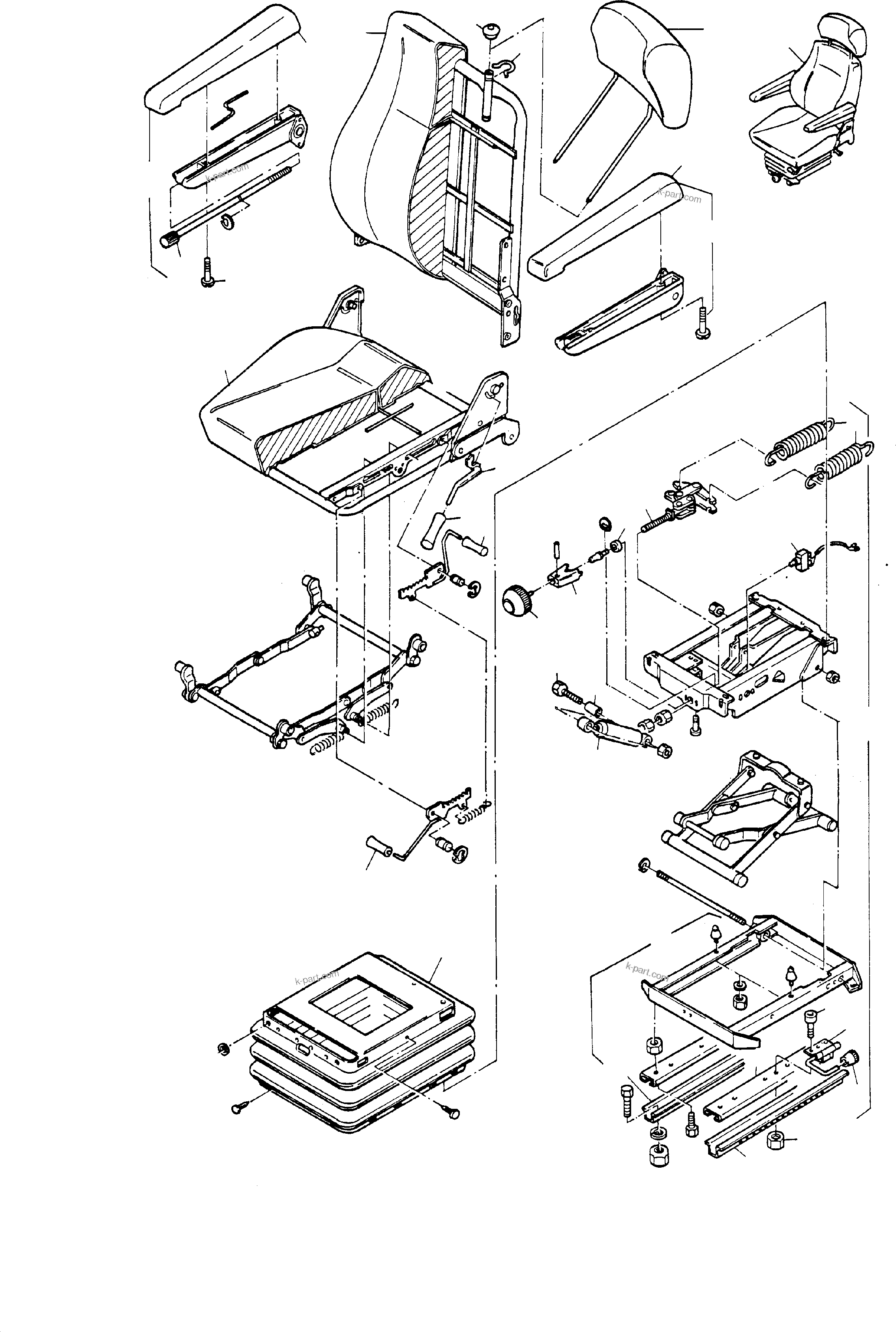 Komatsu parts book diagram for H135S S/N 61064: OPERATOR'S SEAT
