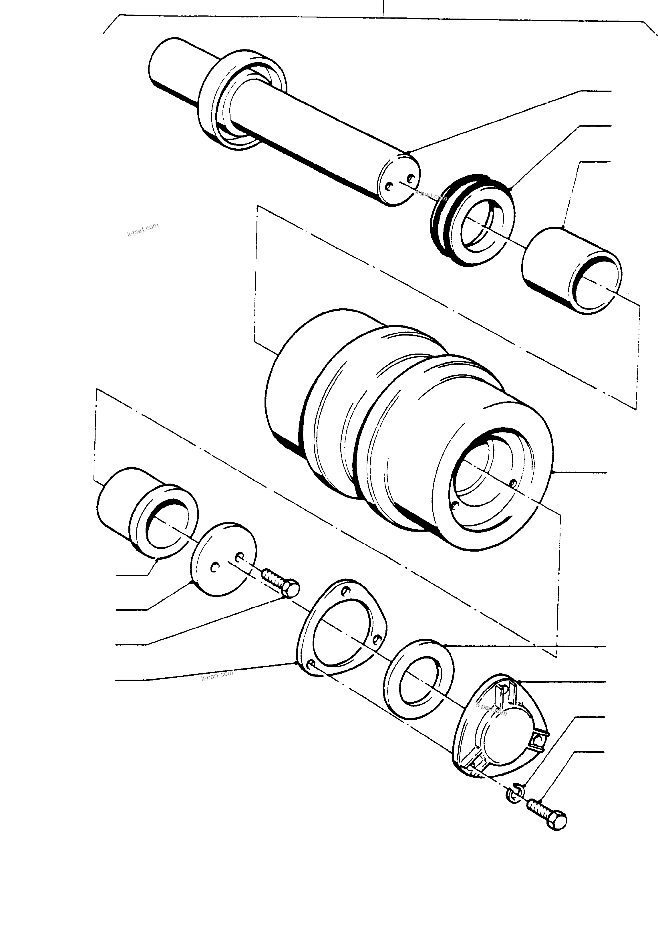 Komatsu parts book diagram for H135S S/N 61064: TOP ROLLER