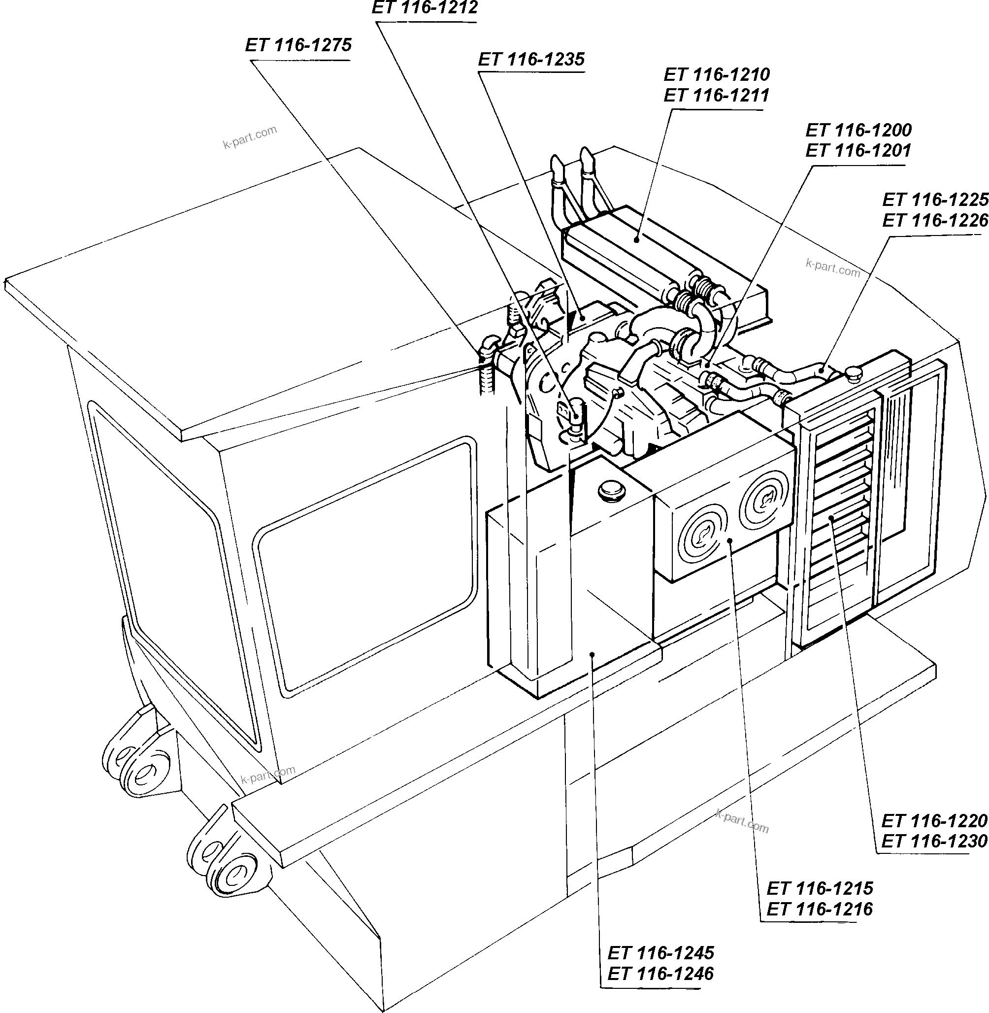 Komatsu parts book diagram for H135S S/N 61064: 