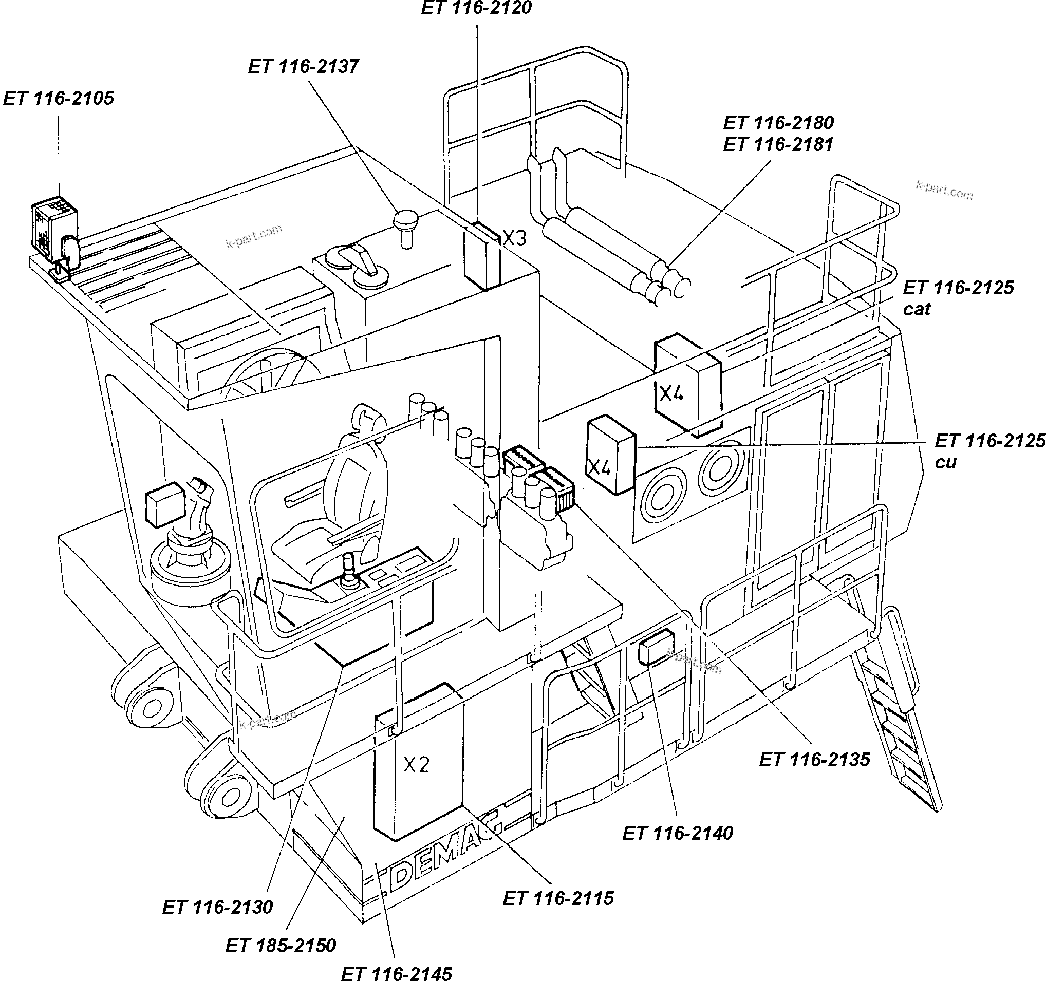 Komatsu parts book diagram for H135S S/N 61064: 