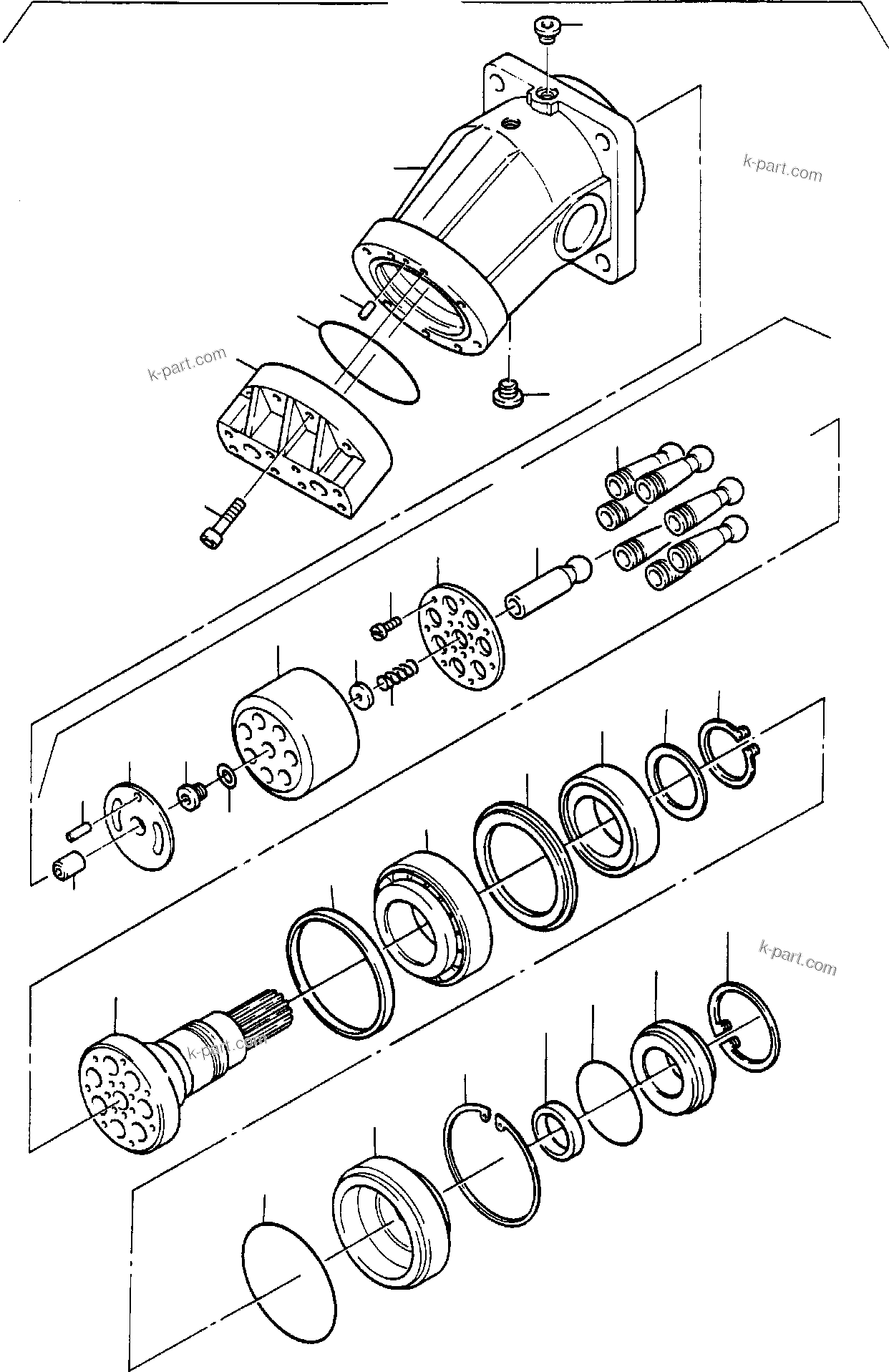 Komatsu parts book diagram for H135S S/N 61064: HYDRAULIC MOTOR