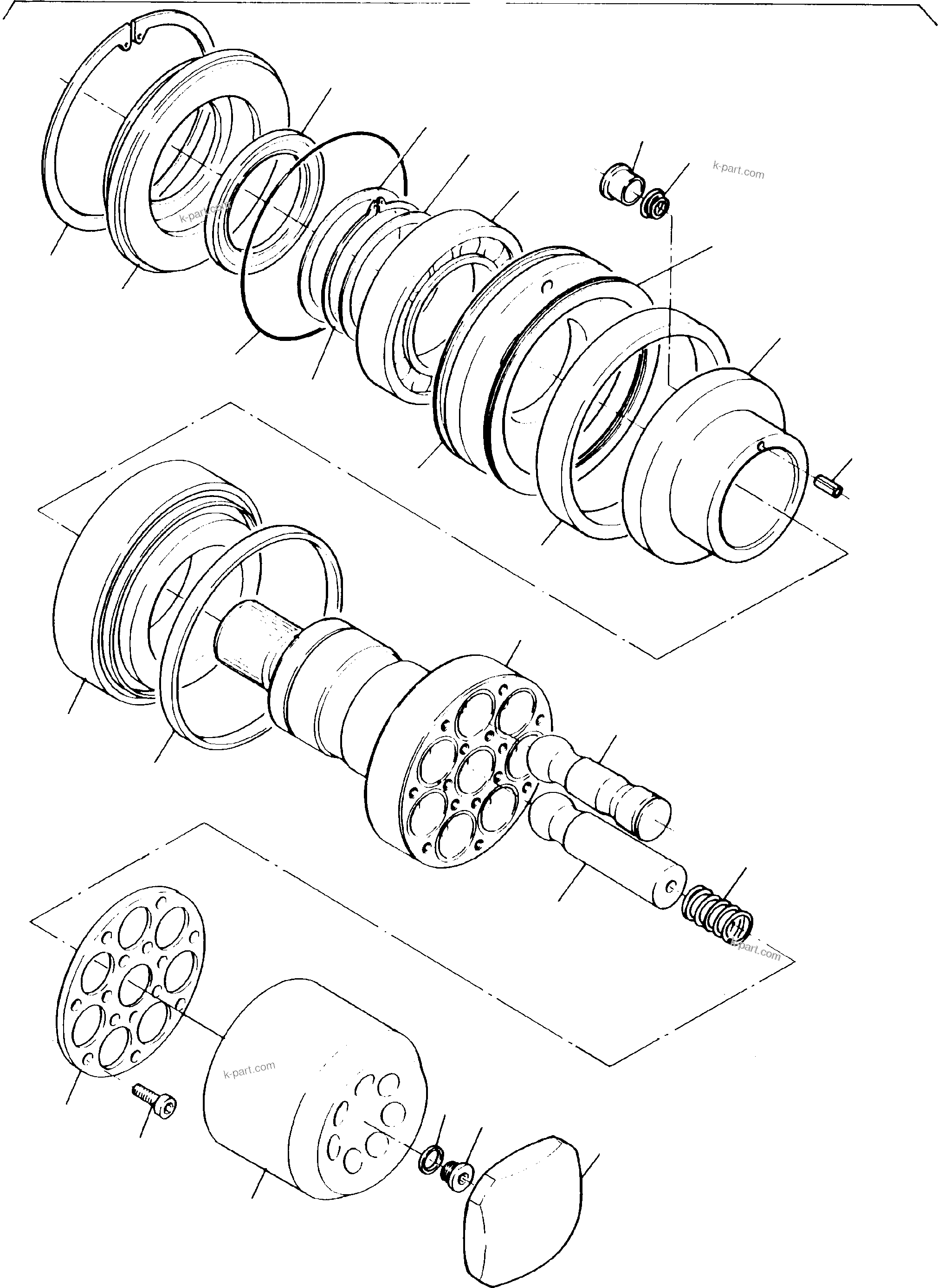 Komatsu parts book diagram for H135S S/N 61064: HYDRAULIC PUMP