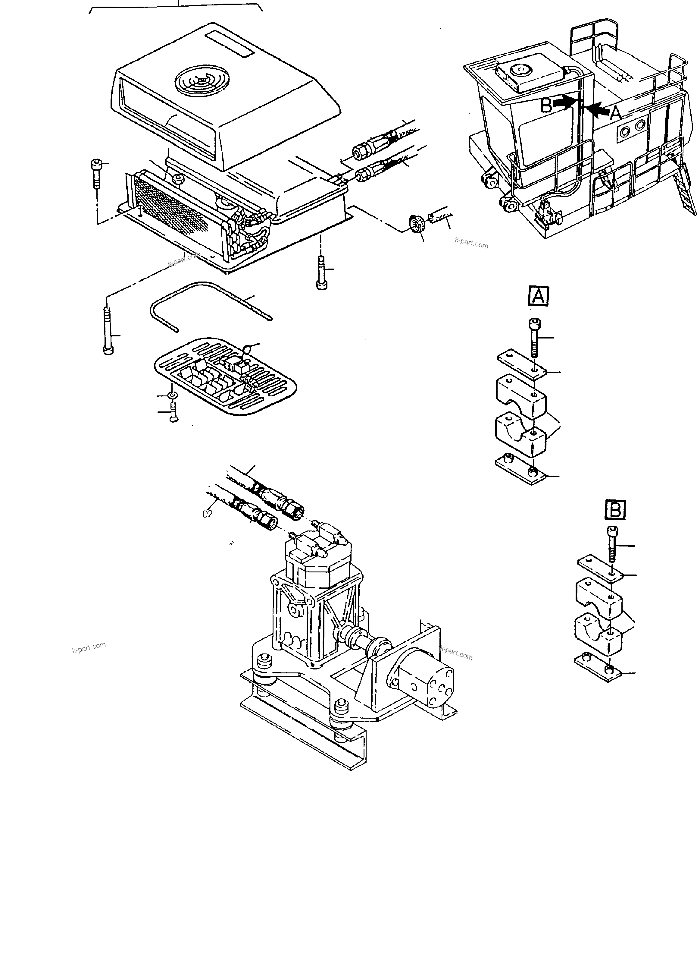 Komatsu parts book diagram for H135S S/N 61064: AIR CONDITIONING ARR.