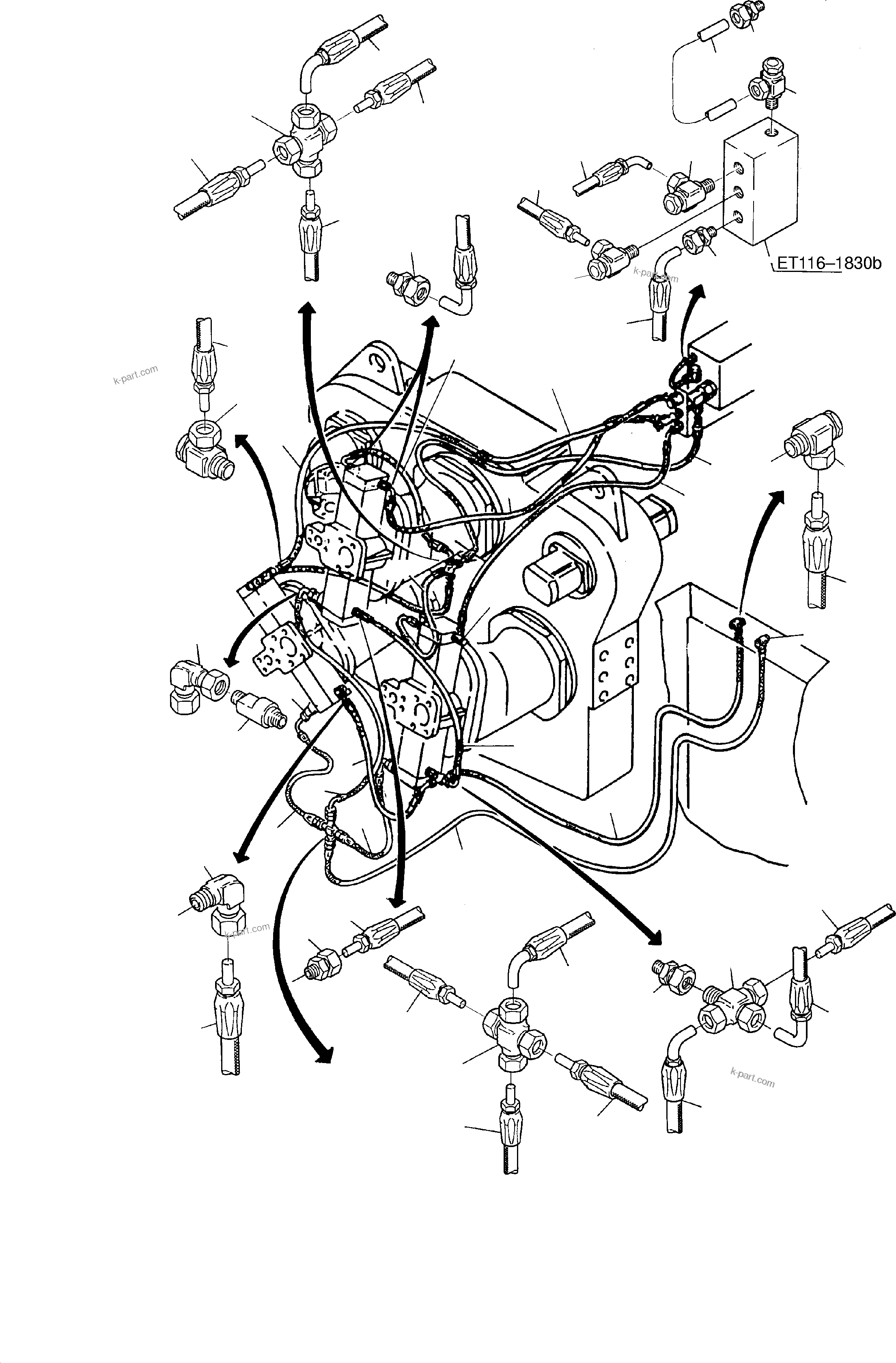 Komatsu parts book diagram for H135S S/N 61064: PUMP LUBE AND REGULATING EQUIPMENT