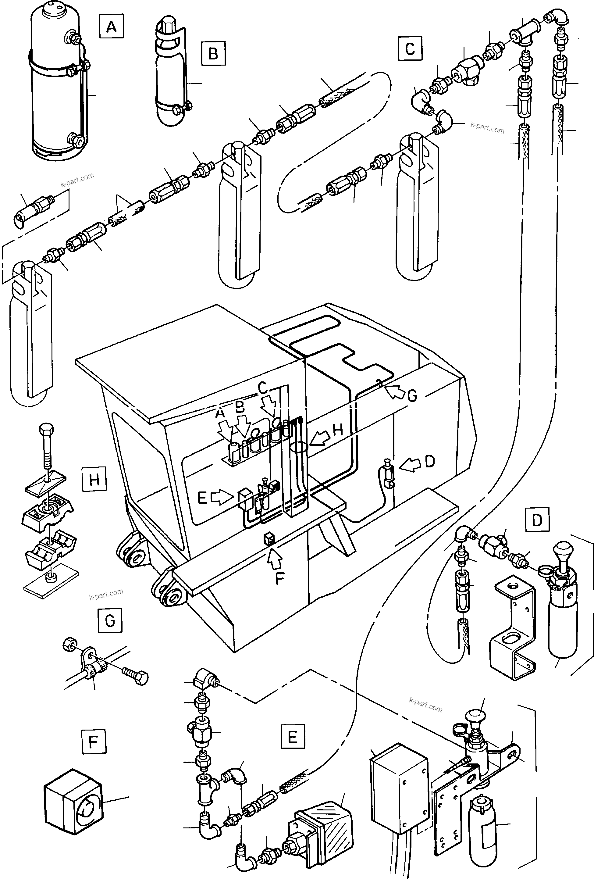 Komatsu parts book diagram for H135S S/N 61064: FIRE EXTINGUISHING EQUIPMENT