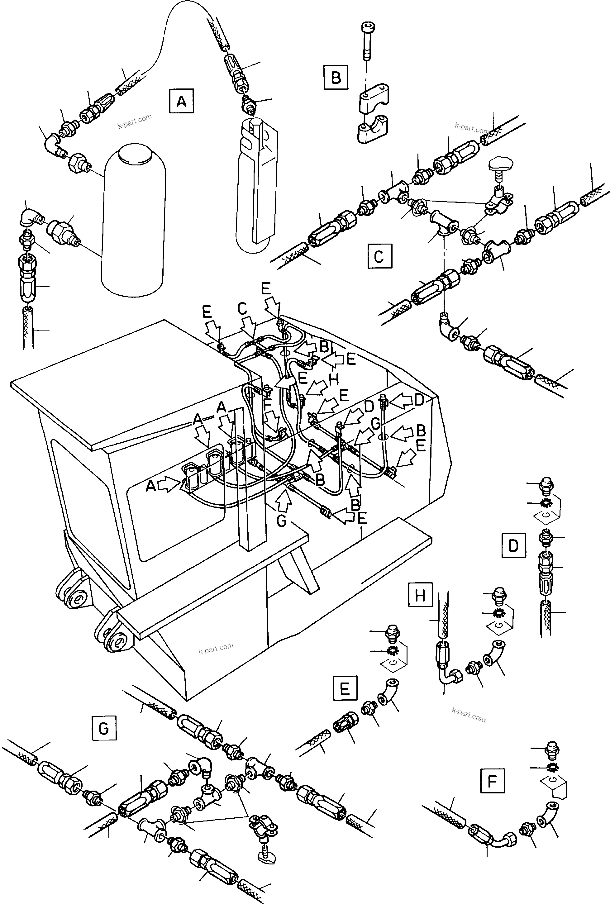 Komatsu parts book diagram for H135S S/N 61064: FIRE EXTINGUISHING EQUIPMENT