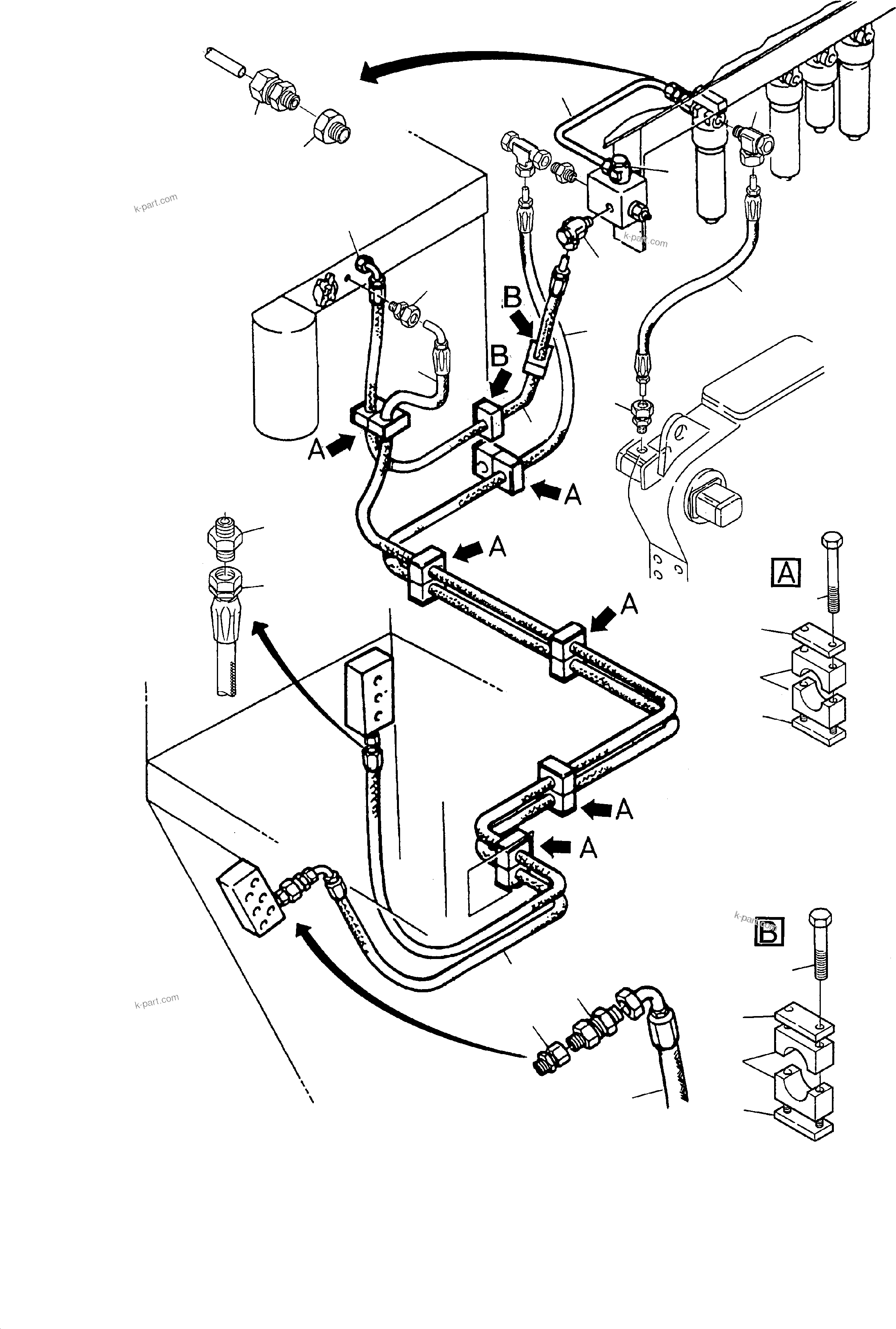 Komatsu parts book diagram for H135S S/N 61064: HYDR. CONTROL