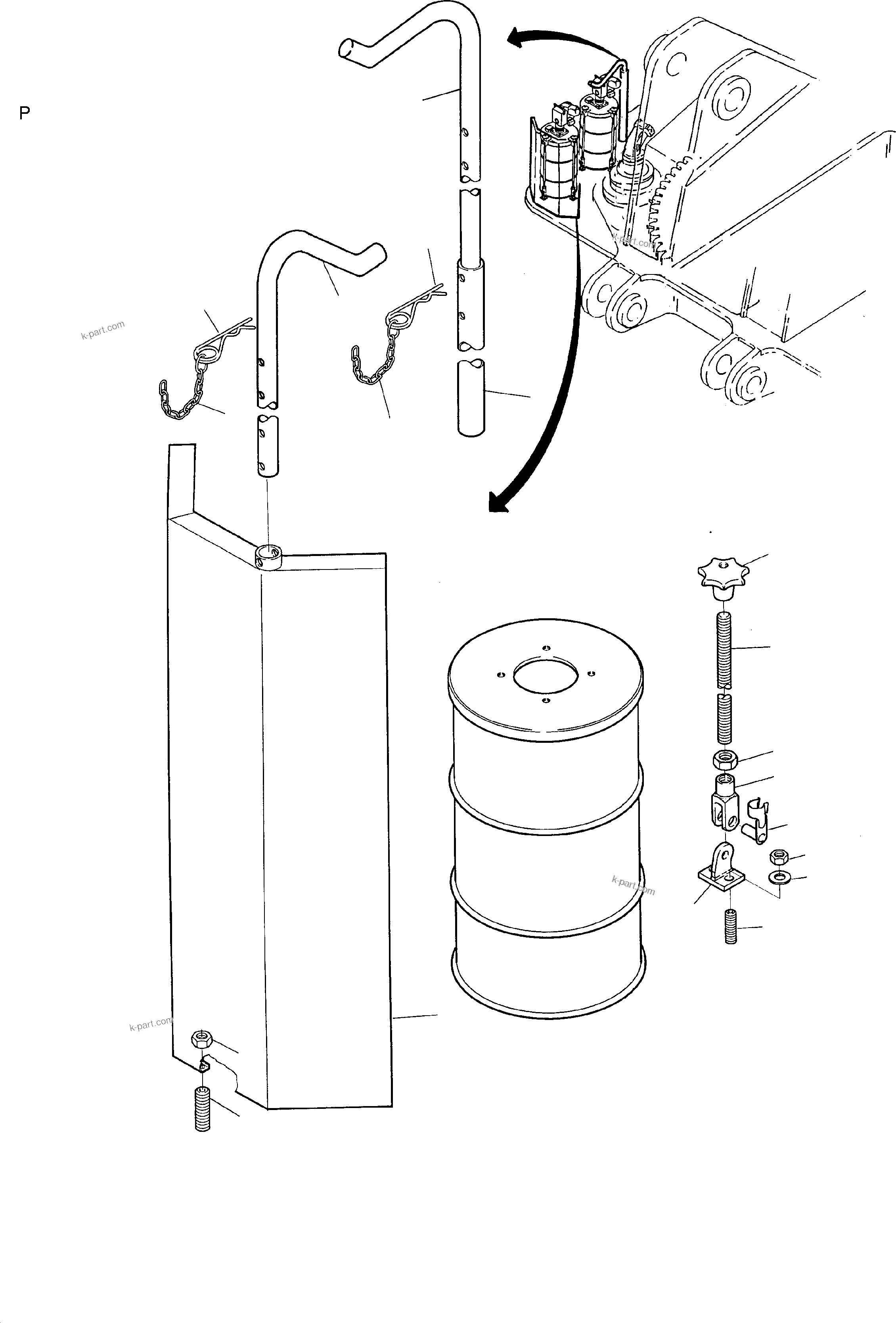 Komatsu parts book diagram for H135S S/N 61064: LUBE PUMP ARR.