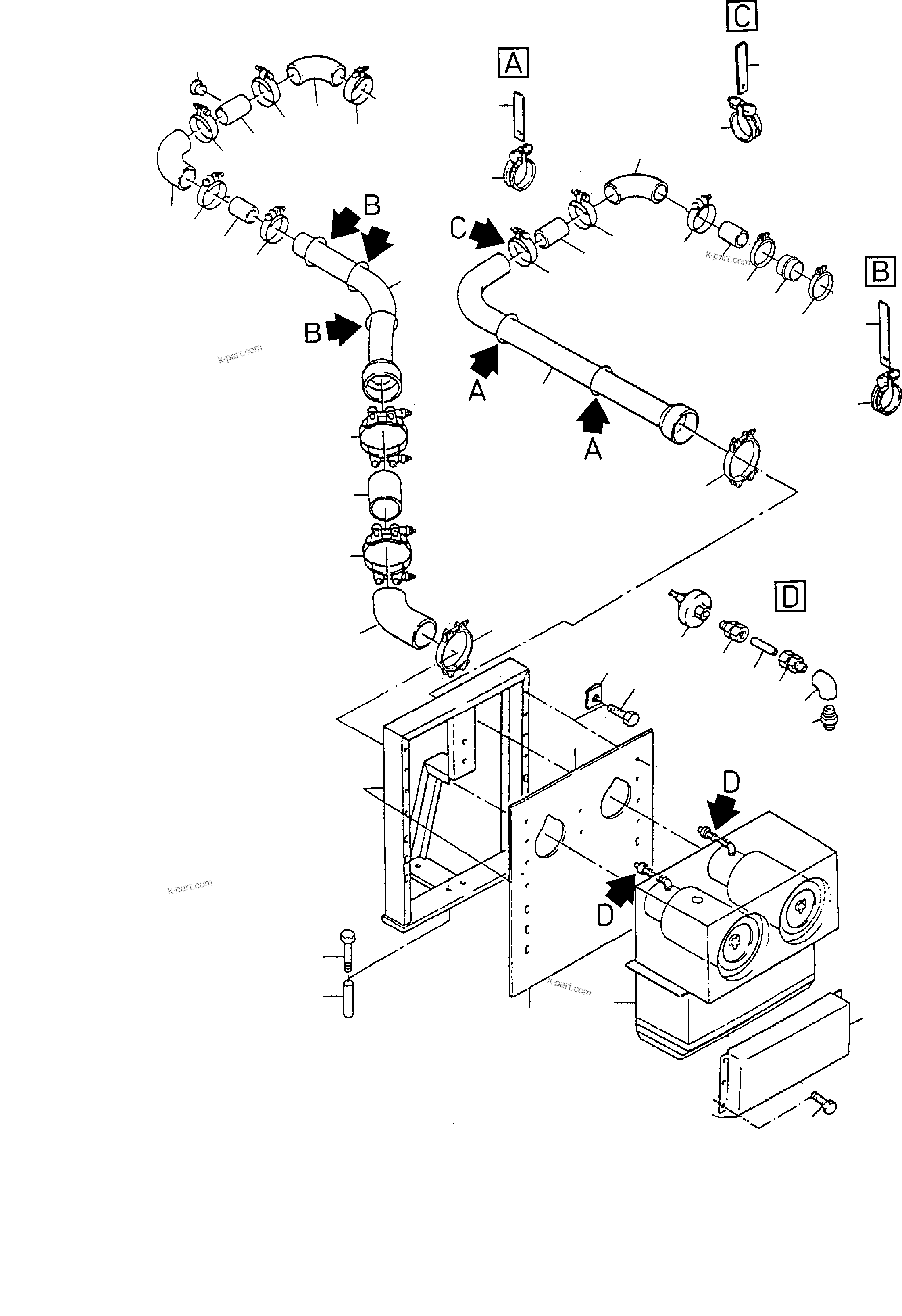 Komatsu parts book diagram for H135S S/N 61064: AIR CLEANING SYSTEM