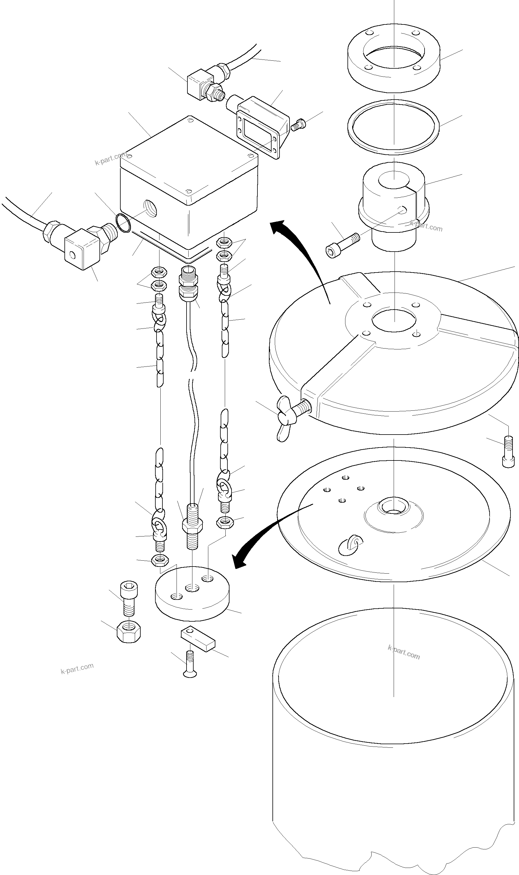 Komatsu parts book diagram for H135S S/N 61064: ELECTR. BARREL PUMP
