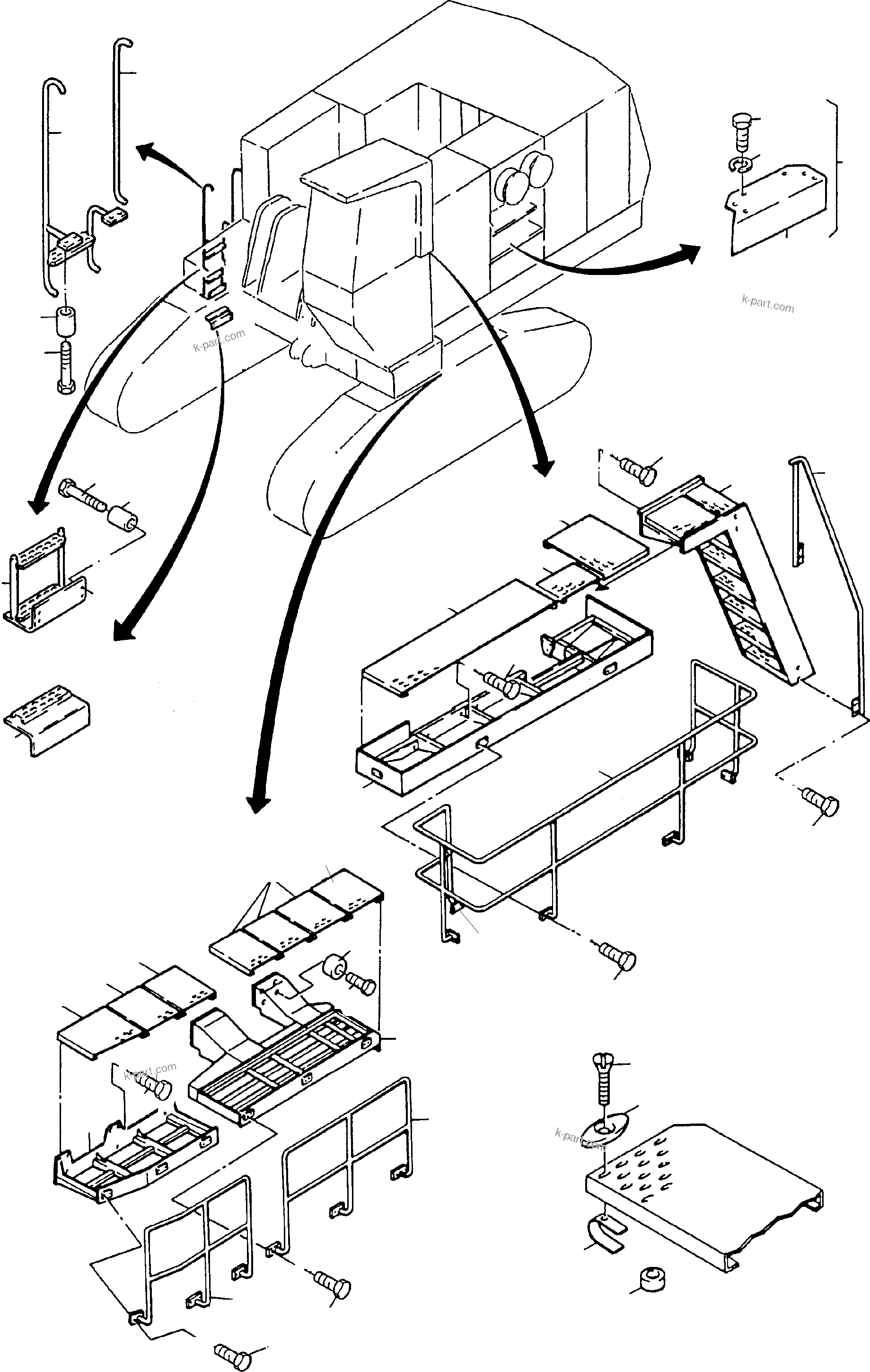 Komatsu parts book diagram for H135S S/N 61064: LADDERS