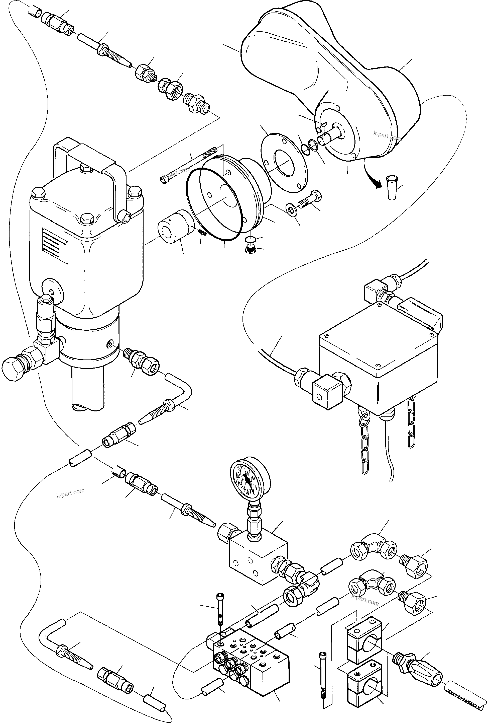 Komatsu parts book diagram for H135S S/N 61064: ELECTRIC BARREL PUMP